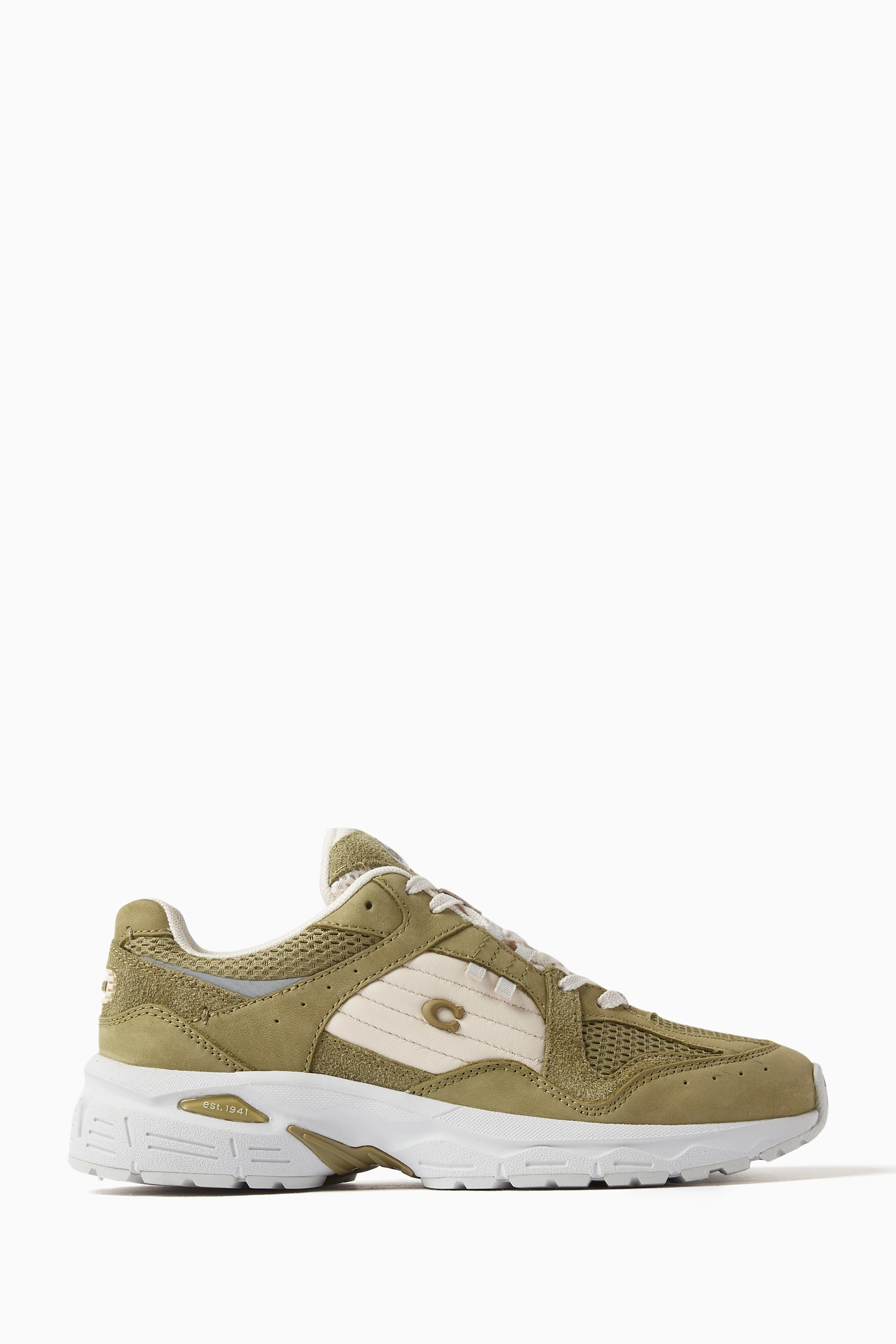 Buy Coach Green C301 Low Top Sneakers in Suede for Women in UAE