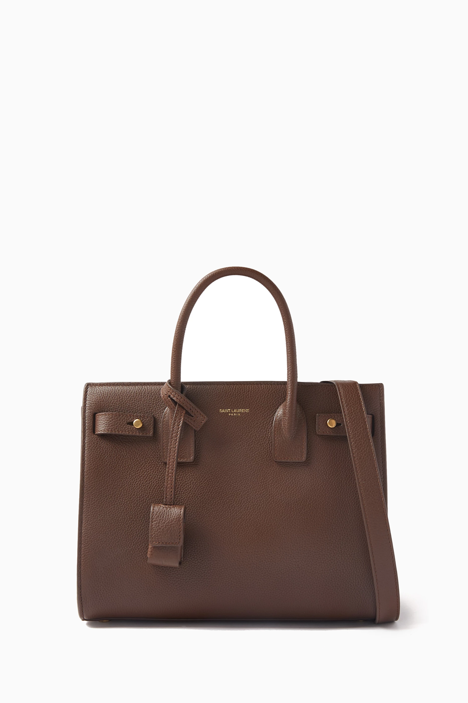 Buy SAINT LAURENT Brown Baby Sac de Jour Tote Bag in Grained