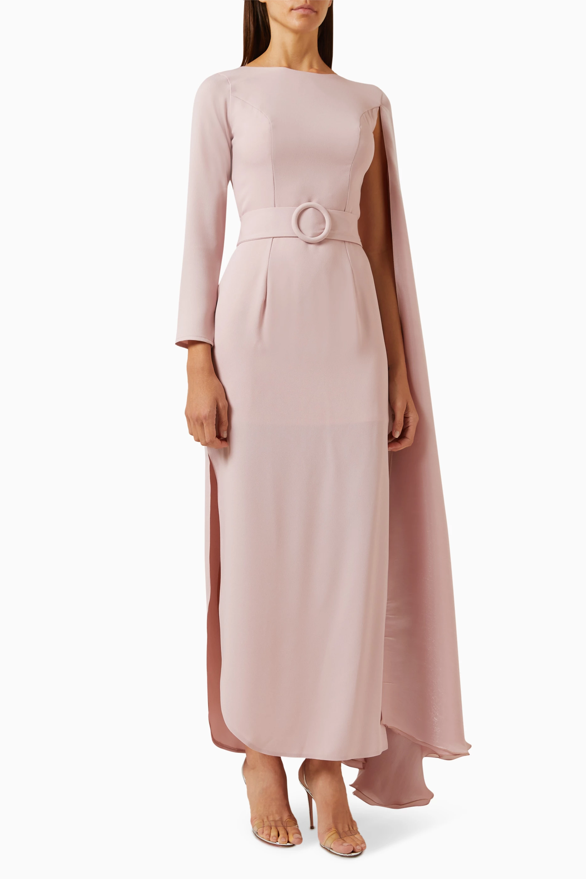 Dusty pink store cape dress