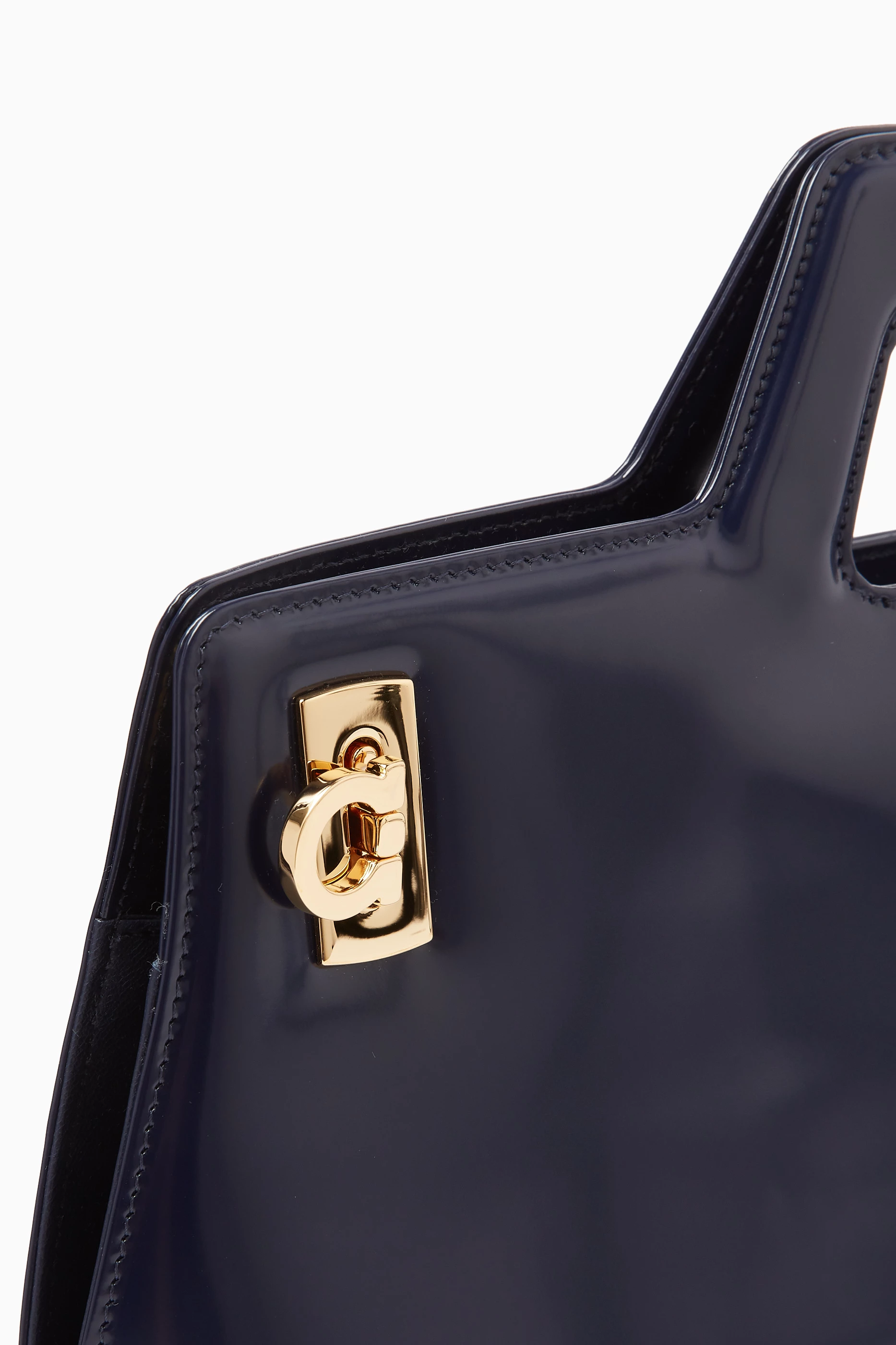 Salvatore ferragamo patent leather new arrivals bag