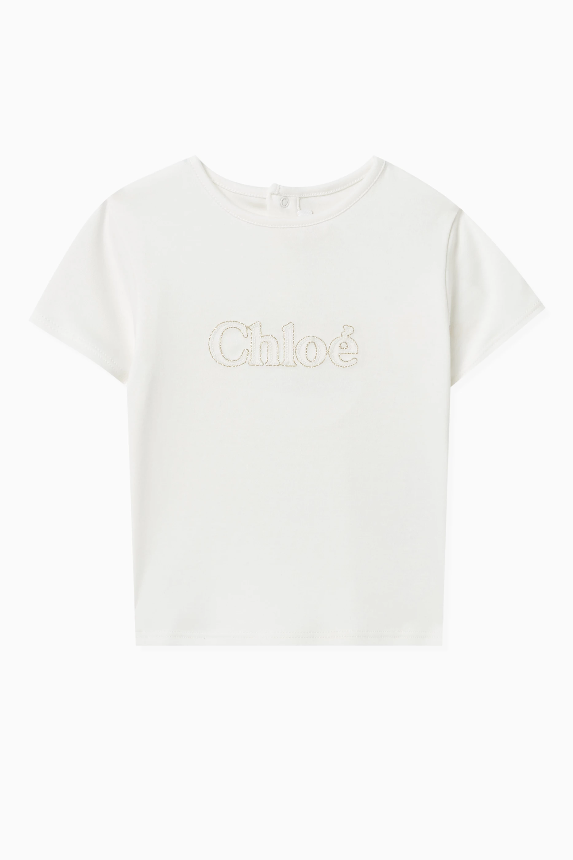 Buy Chlo Neutral Logo T shirt in Organic Cotton Interlock for