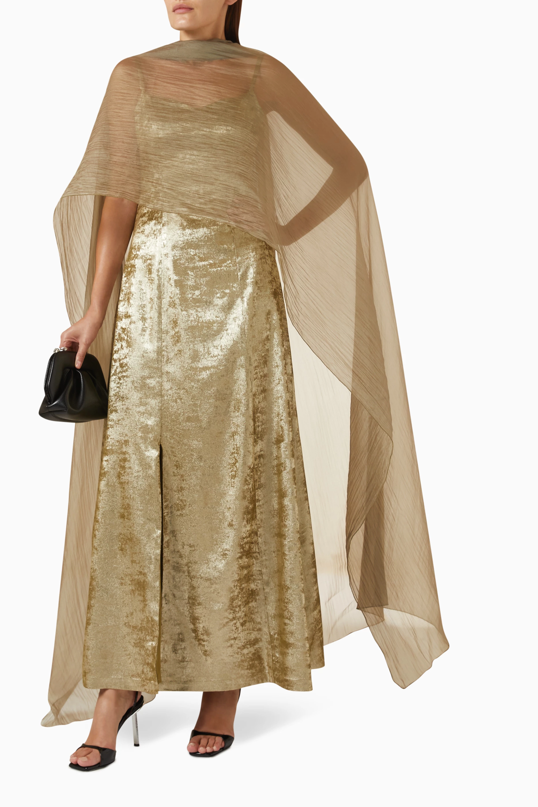 Organza mesh sales maxi dress