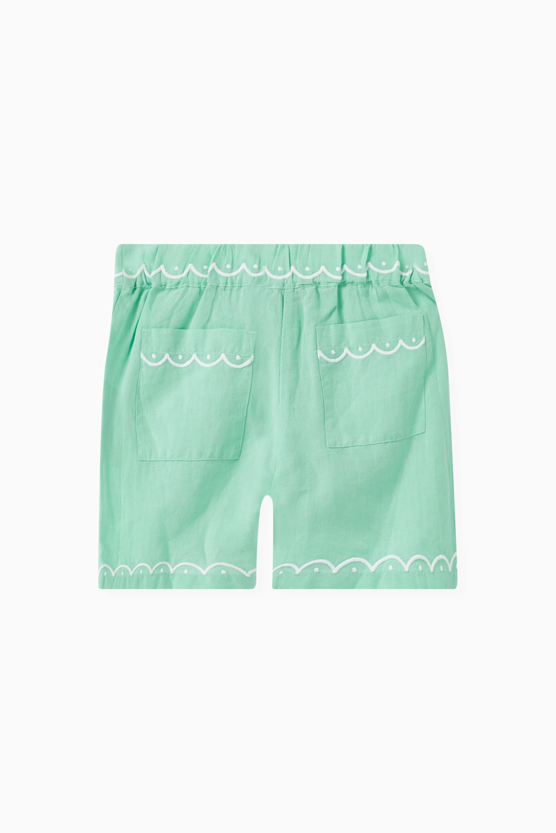 Stella McCartney Kids scallop-embroidered shorts - Green