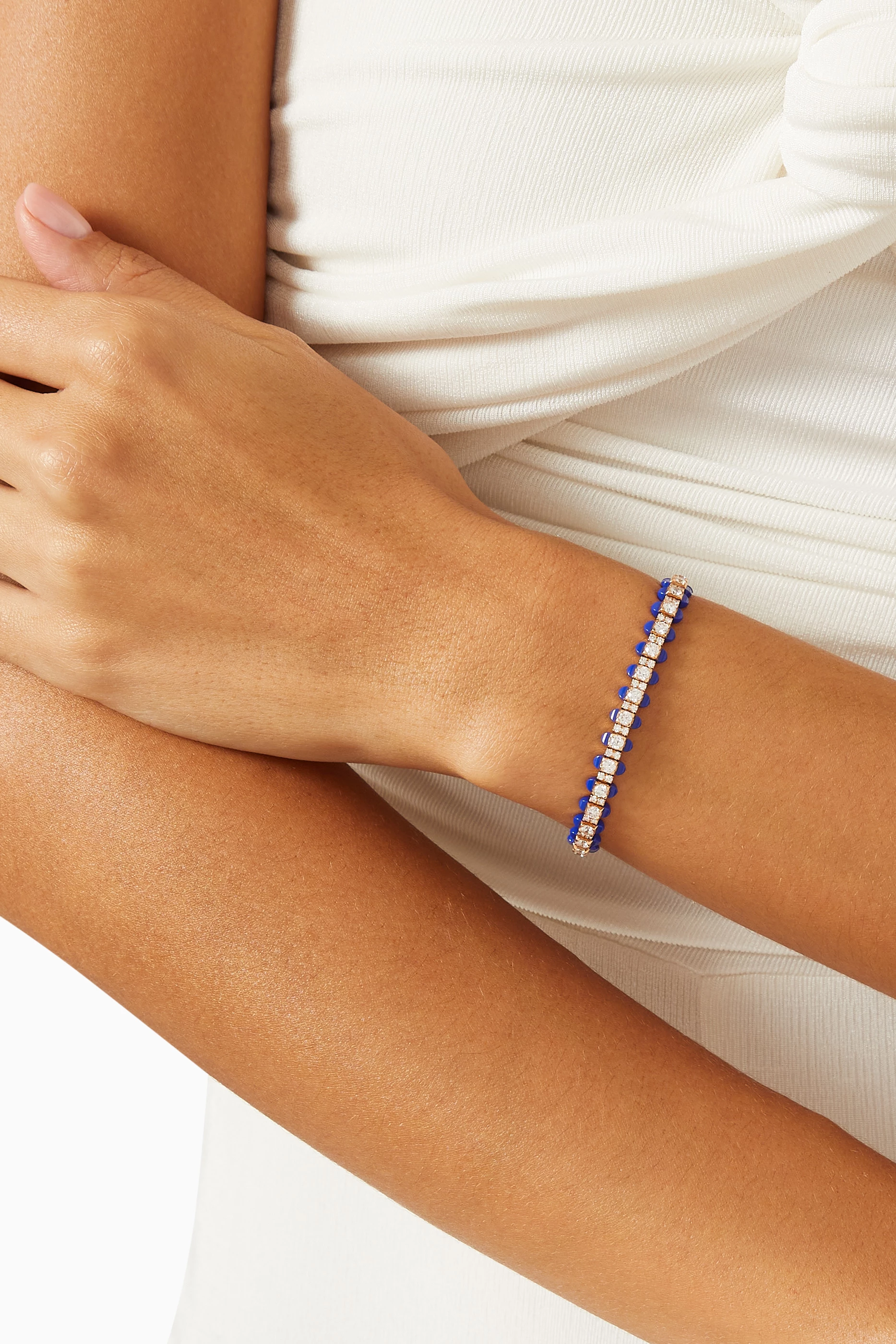 Buy Marli Rose Gold Tip Top Diamond Tennis Bracelet in 18kt Rose