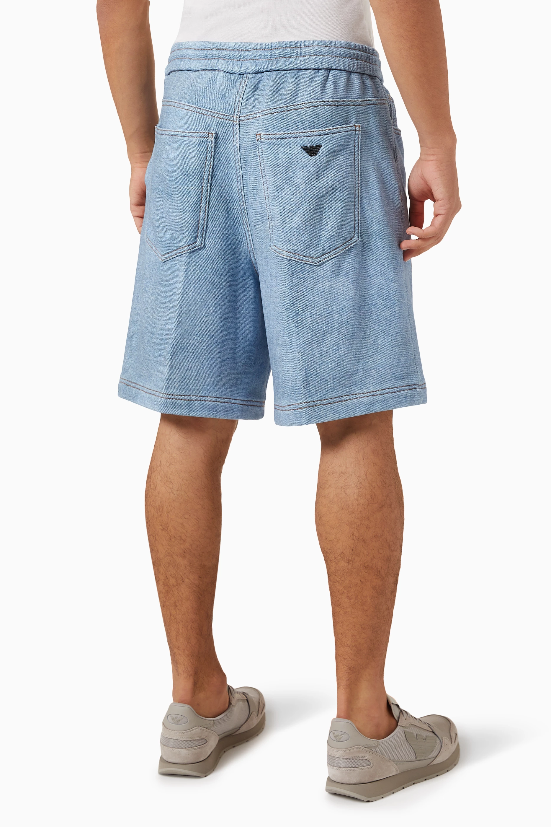 Armani denim deals shorts mens