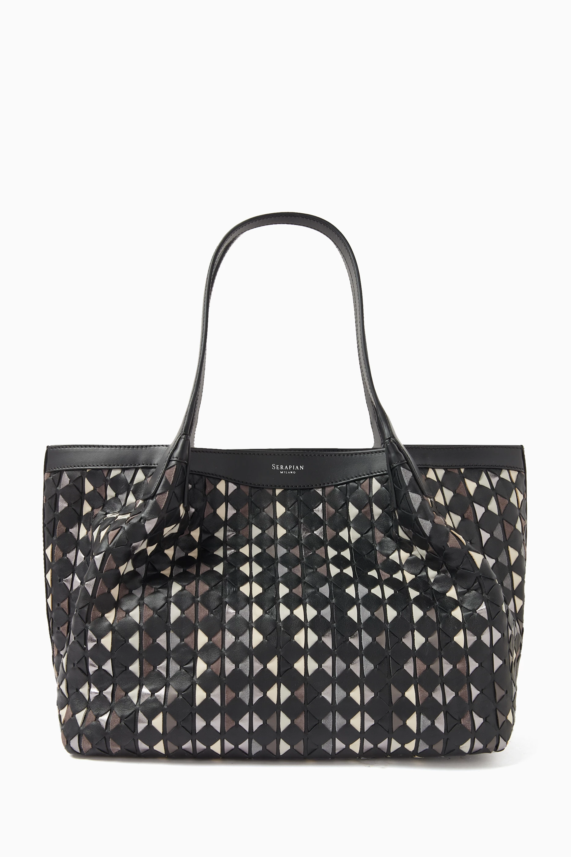 Buy Serapian Multicolour Small Secret Tote Bag in Mosaico Mestieri