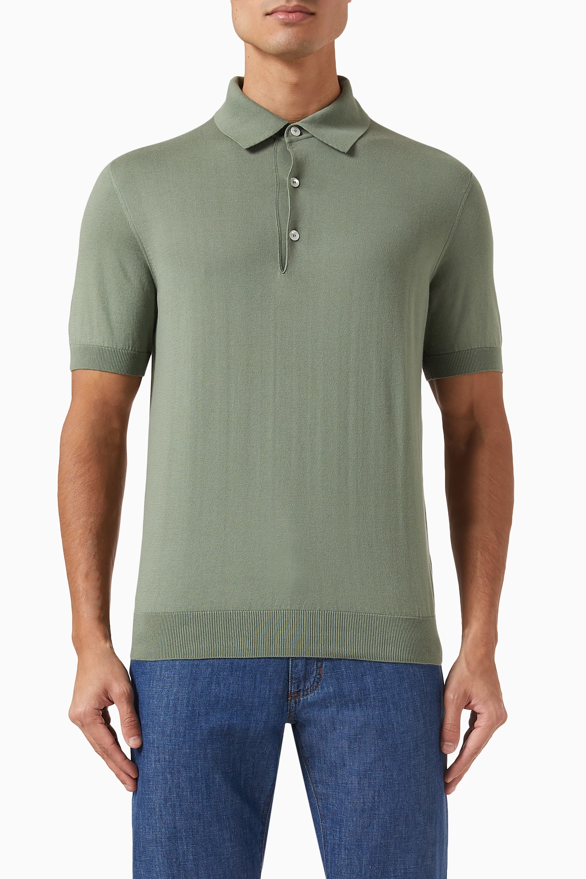 Green outlet collared shirt