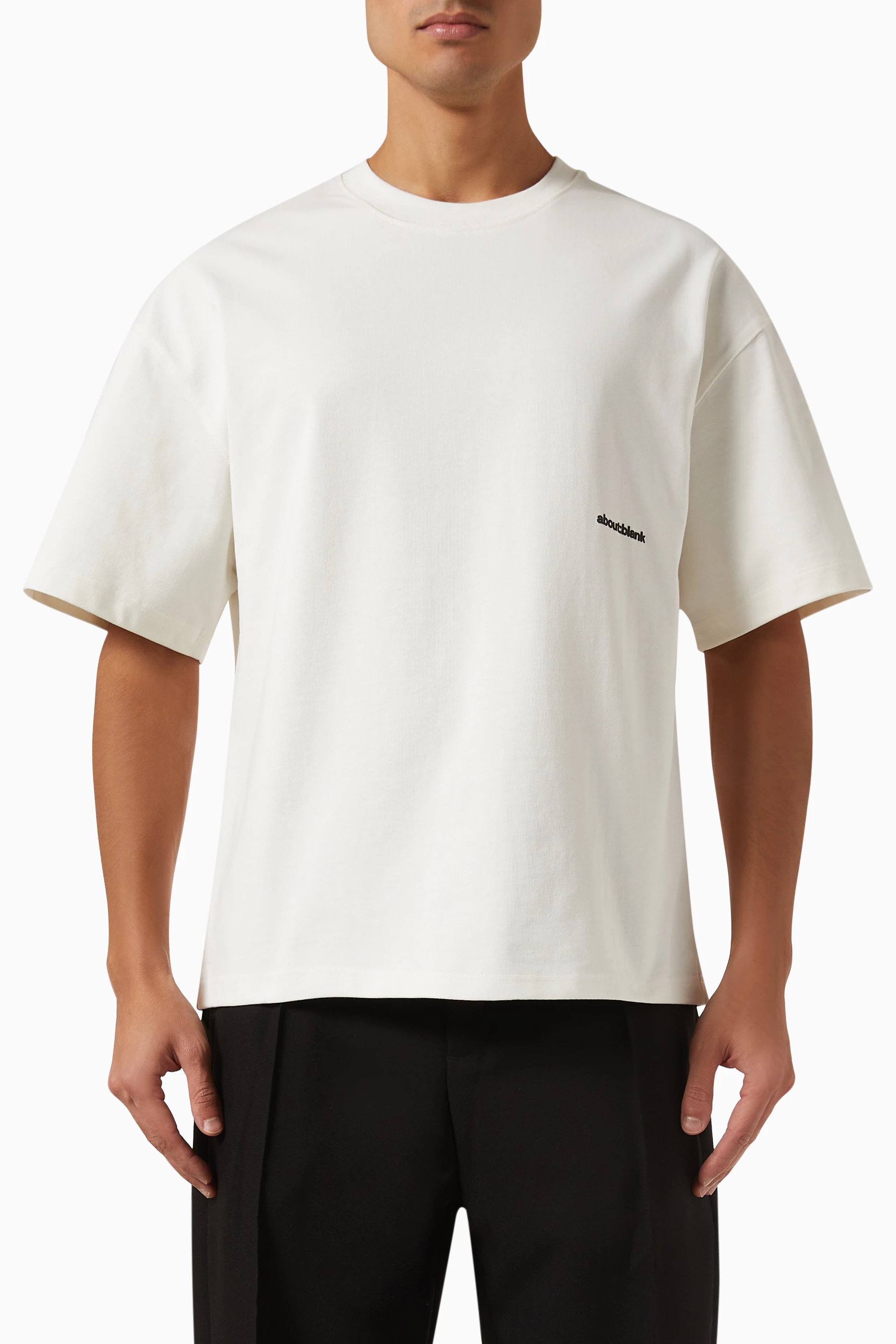 Buy About Blank Neutral Box T shirt in Cotton jersey for Men in UAE Ounass
