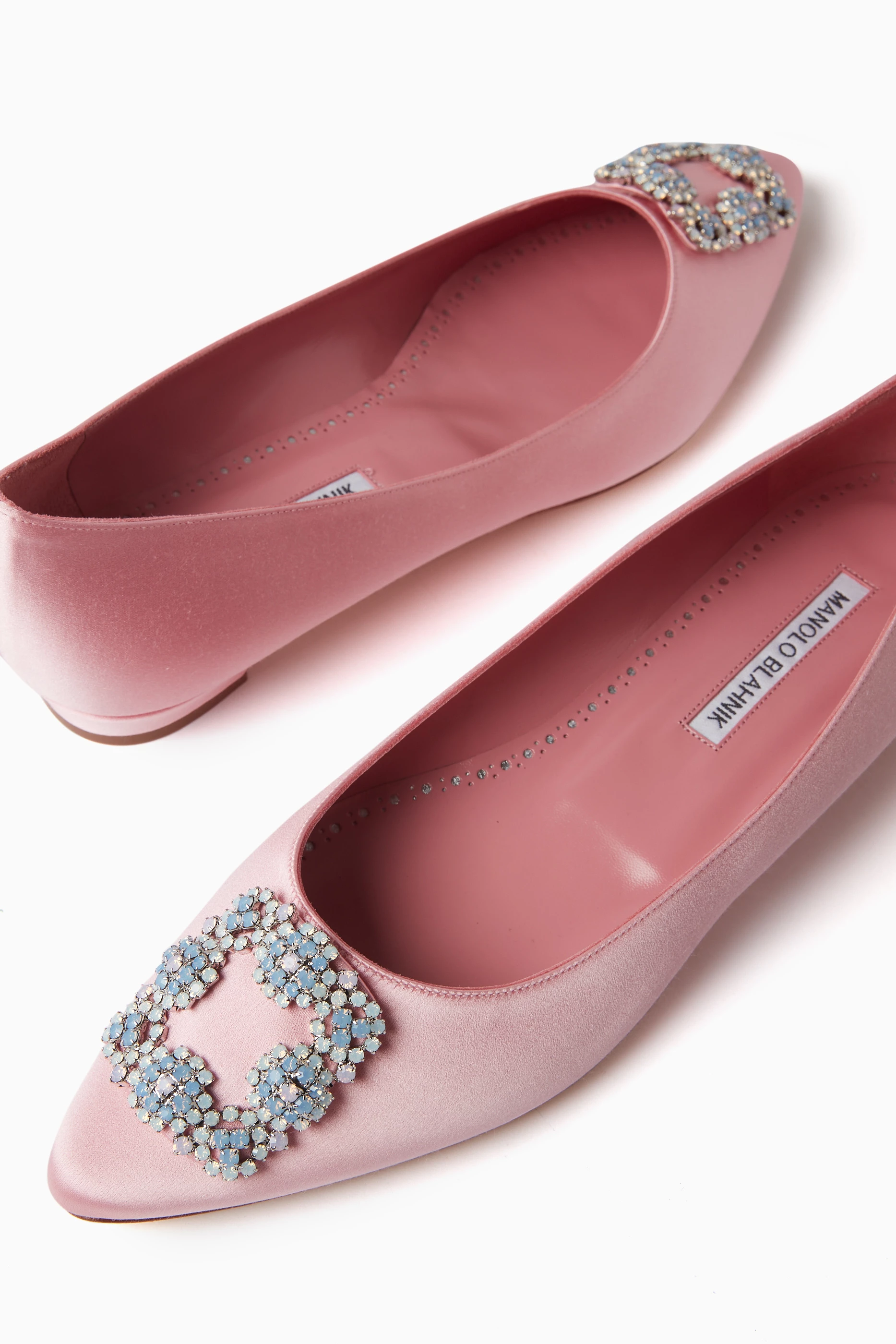 Manolo blahnik hangisi flats pink clearance