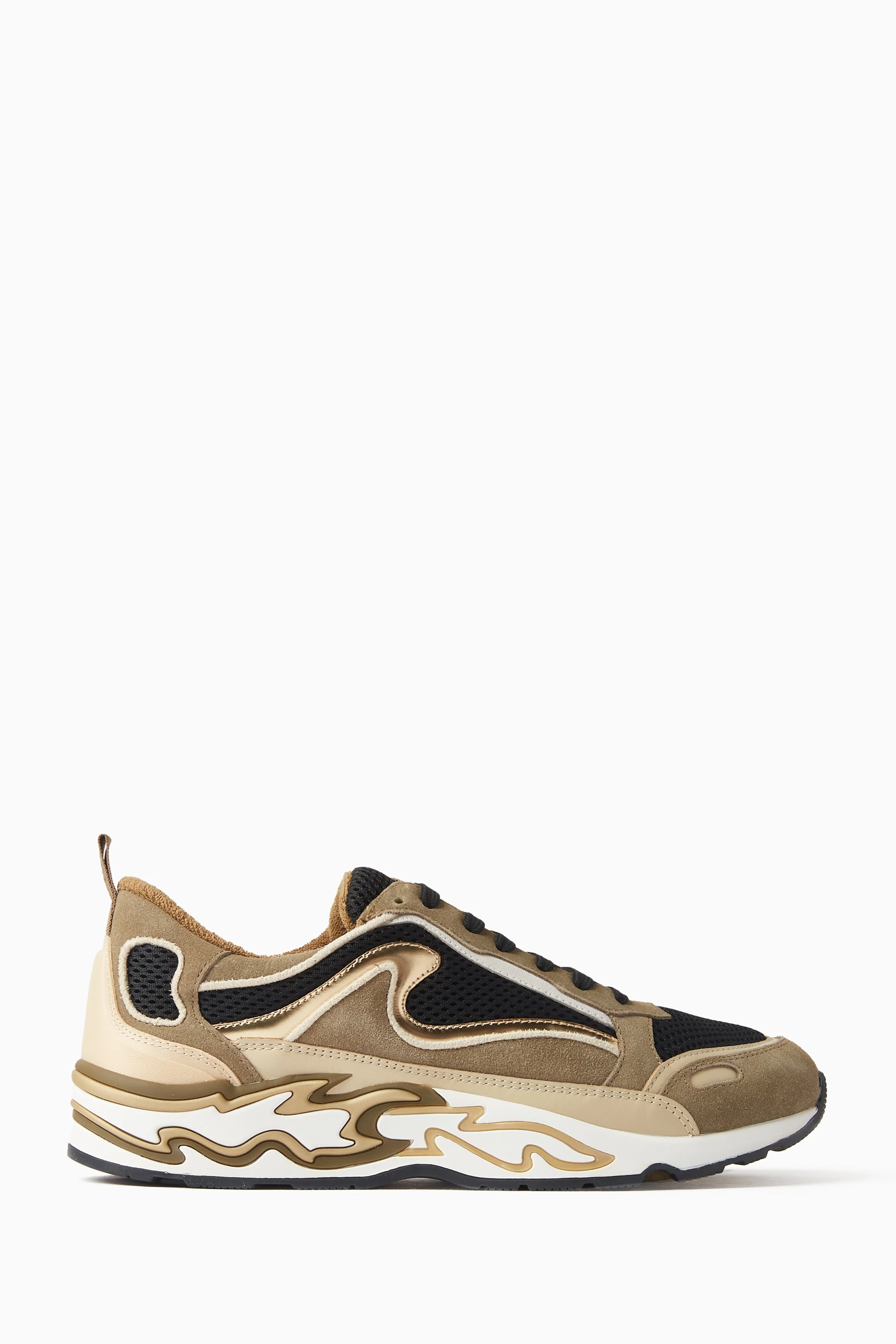 Buy SANDRO Green Flame Low top Sneakers in Mesh Suede for Women