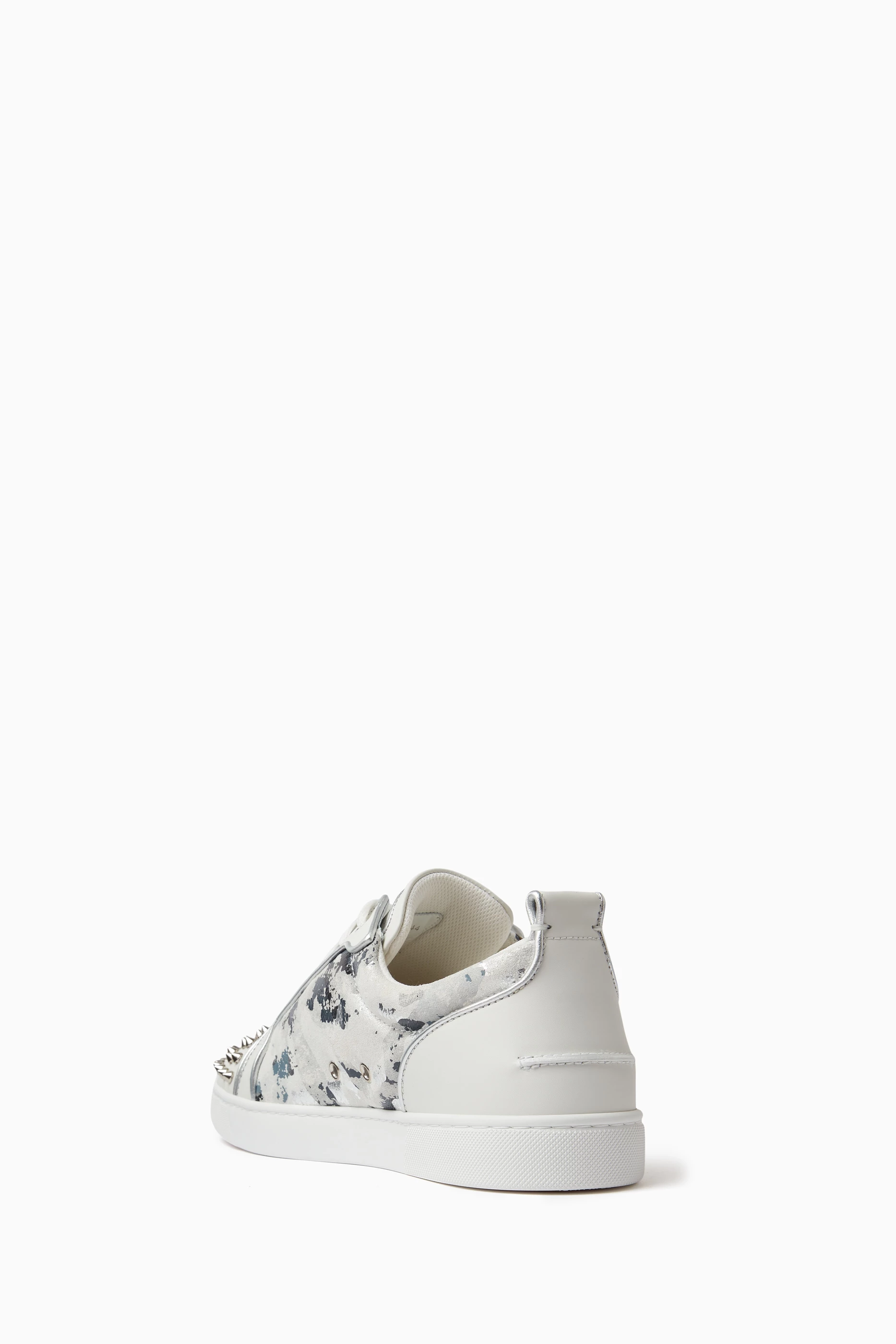 Buy Christian Louboutin White Louis Junior Spikes Low top Sneakers