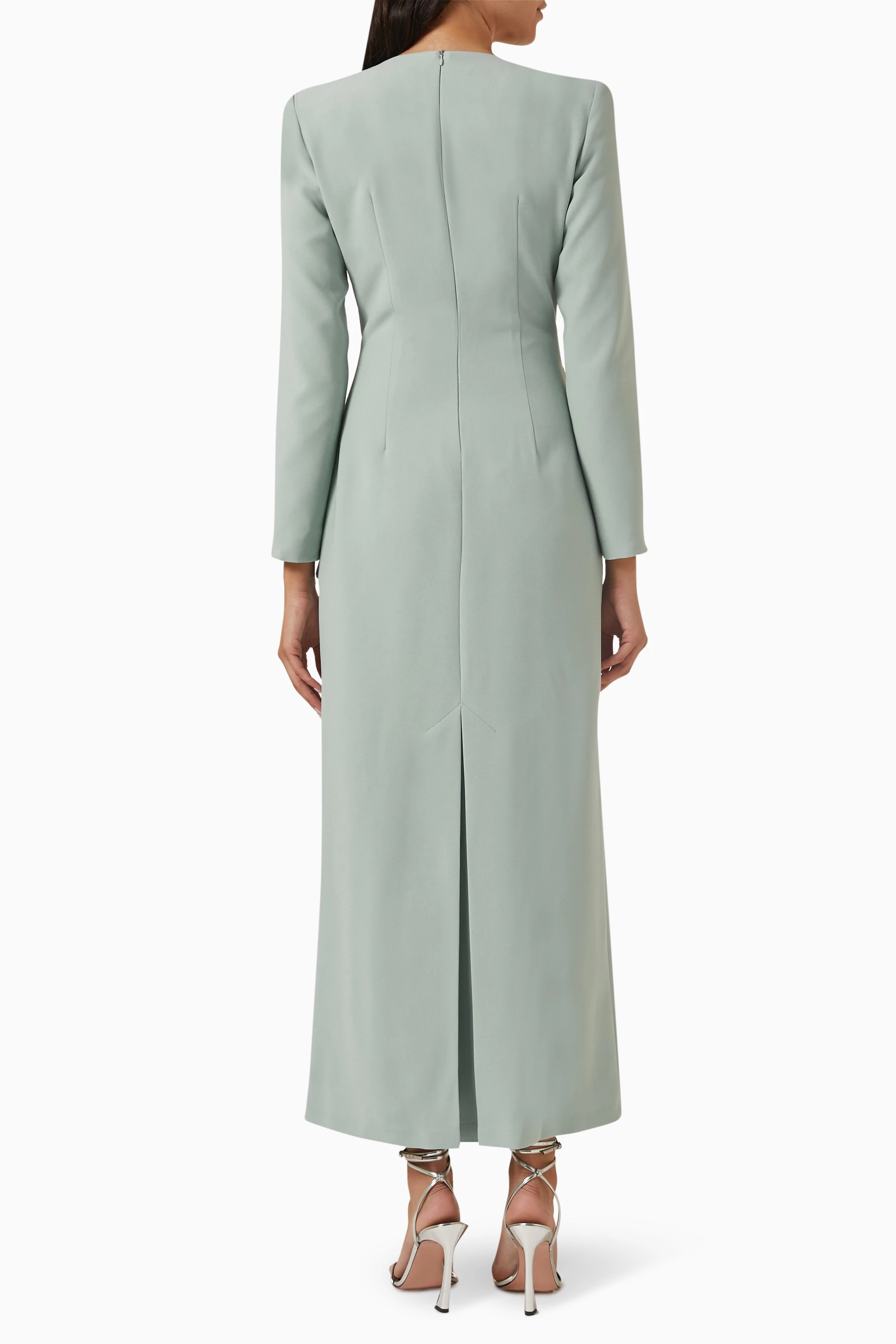 Buy Senna Green Emery Maxi Dress in Crepe for Women in UAE Ounass