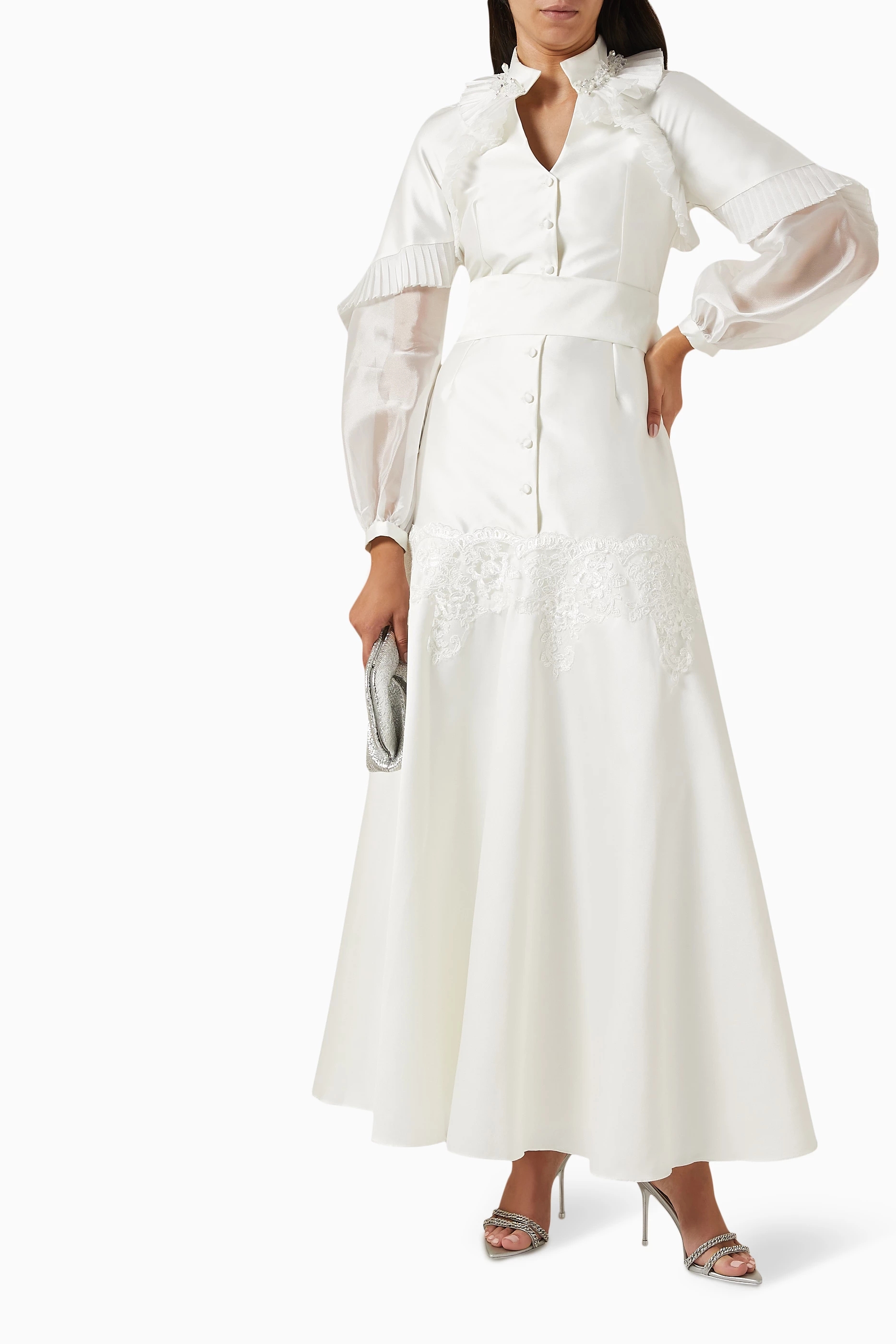 White lace deals dress maxi