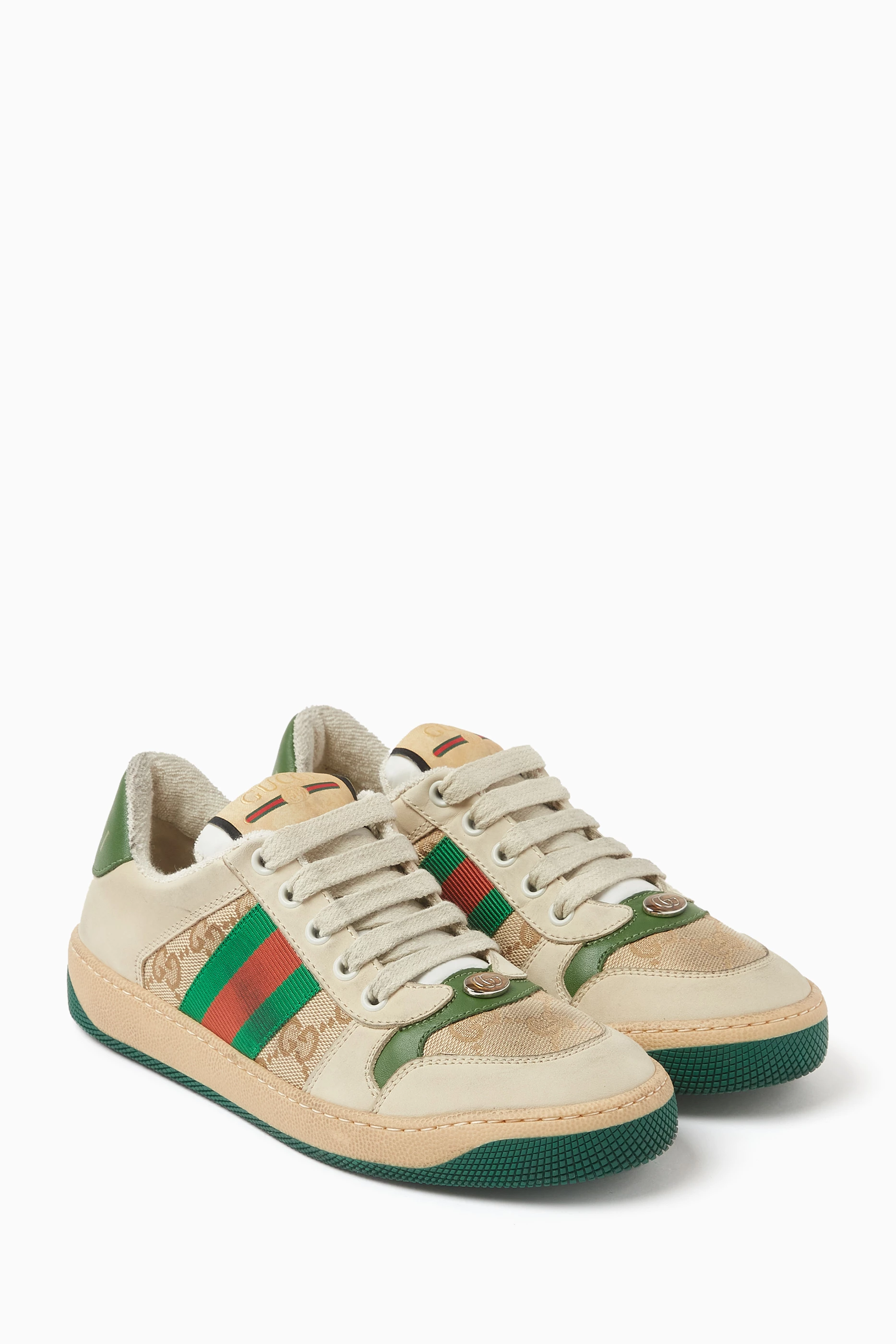 Buy Gucci Multicolour Screener Sneakers in Leather for Girls in