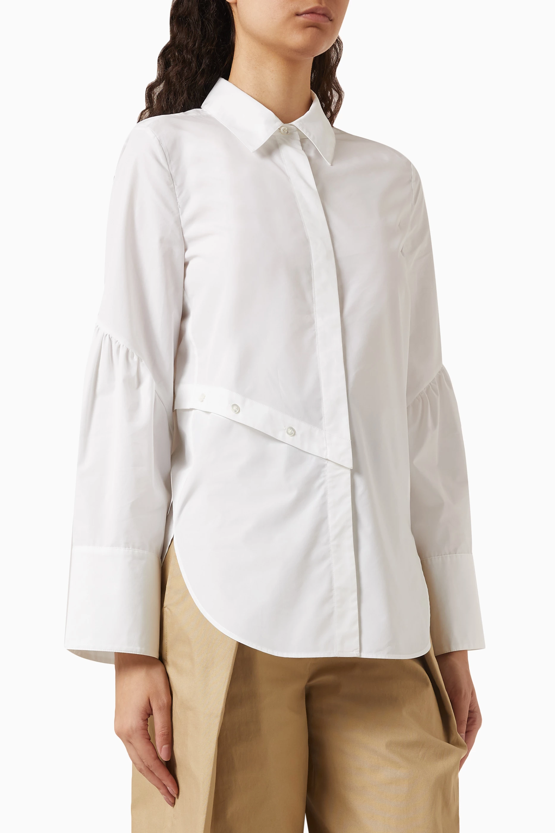 Ae asymmetric hot sale button front dress