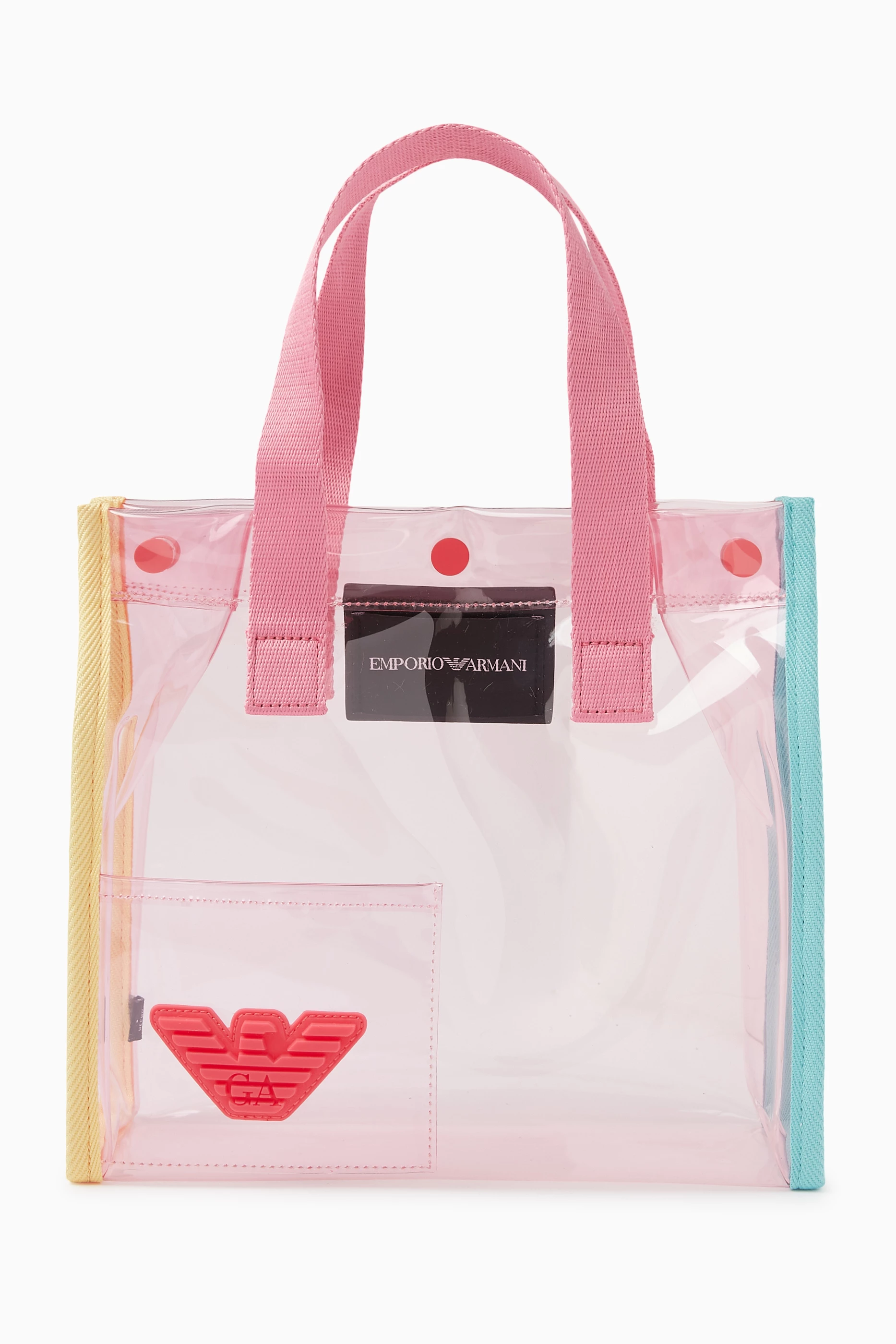 Buy Emporio Armani Multicolour Transparent Logo Tote Bag in PVC