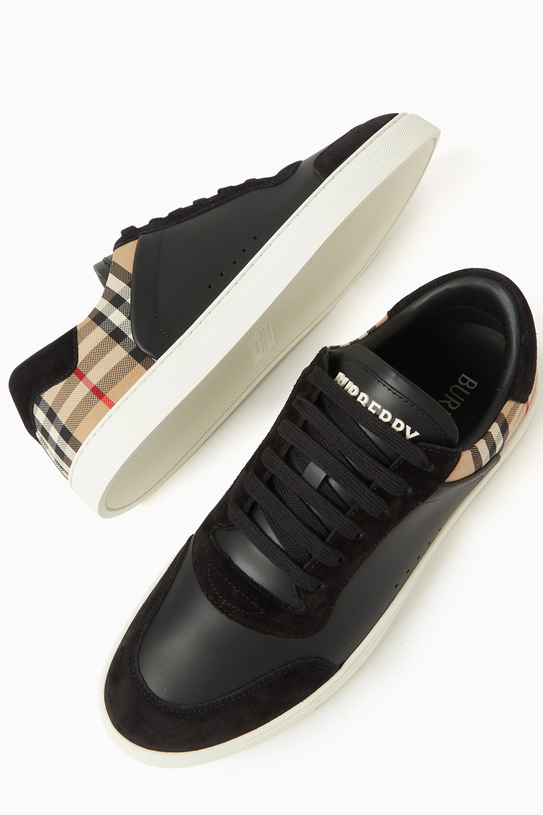 Burberry leather and best sale house check sneakers