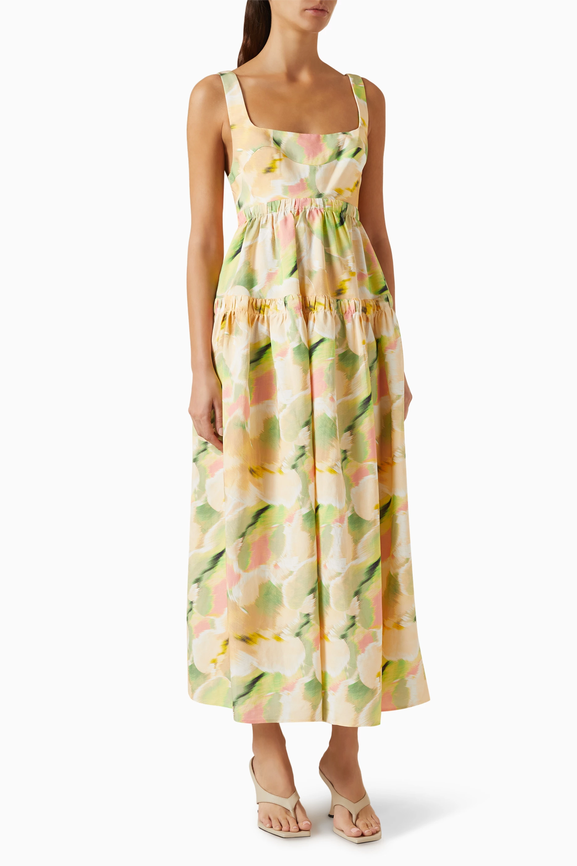 Buy Acler Yellow Rangewood Midi Dress for Women in UAE Ounass