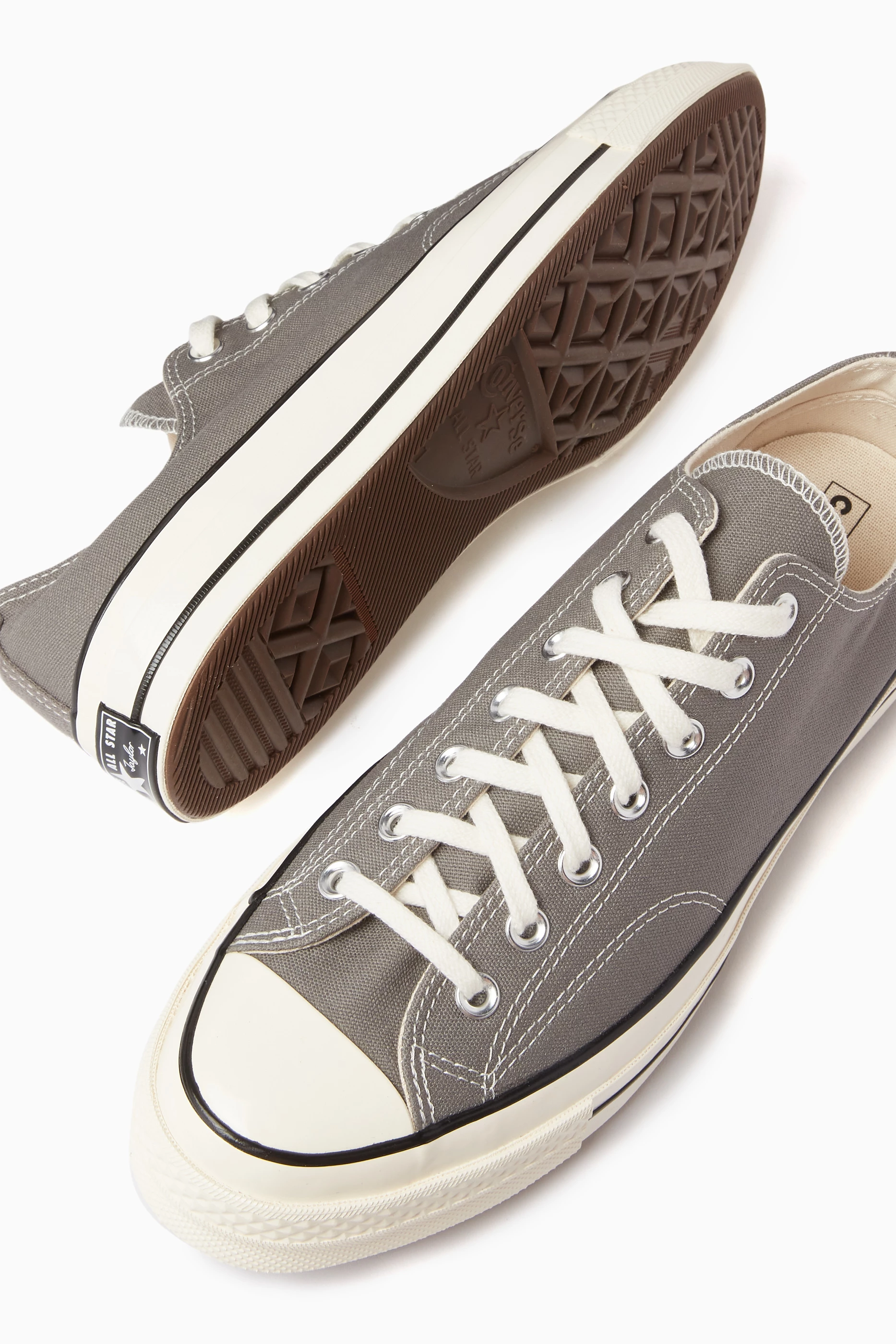 Buy Converse Grey Chuck 70 Low top Sneakers in Canvas for Men in