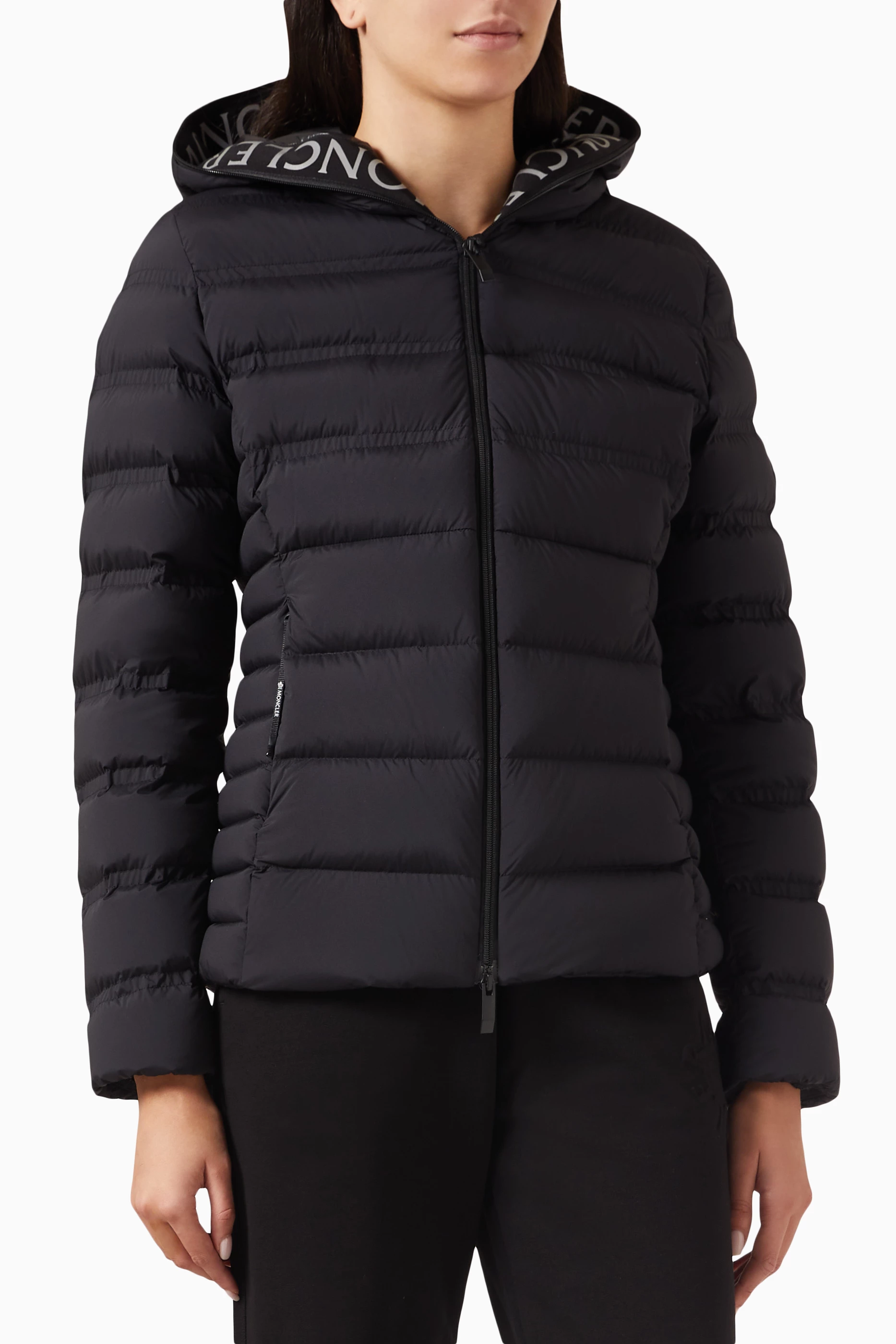 Buy Moncler Black Alete Short Jacket in Recycled Nylon for Women