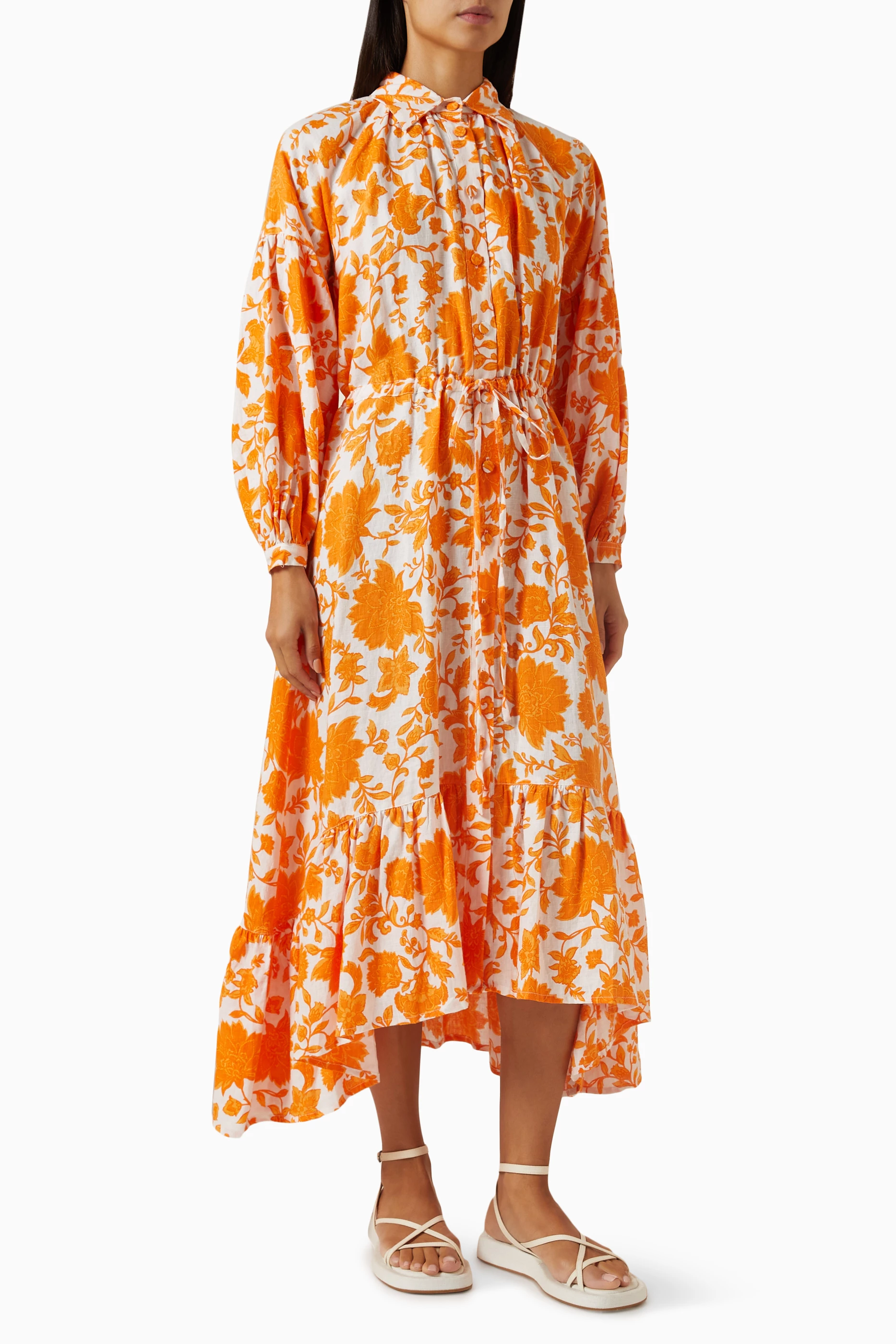 Orange and teal dress clearance