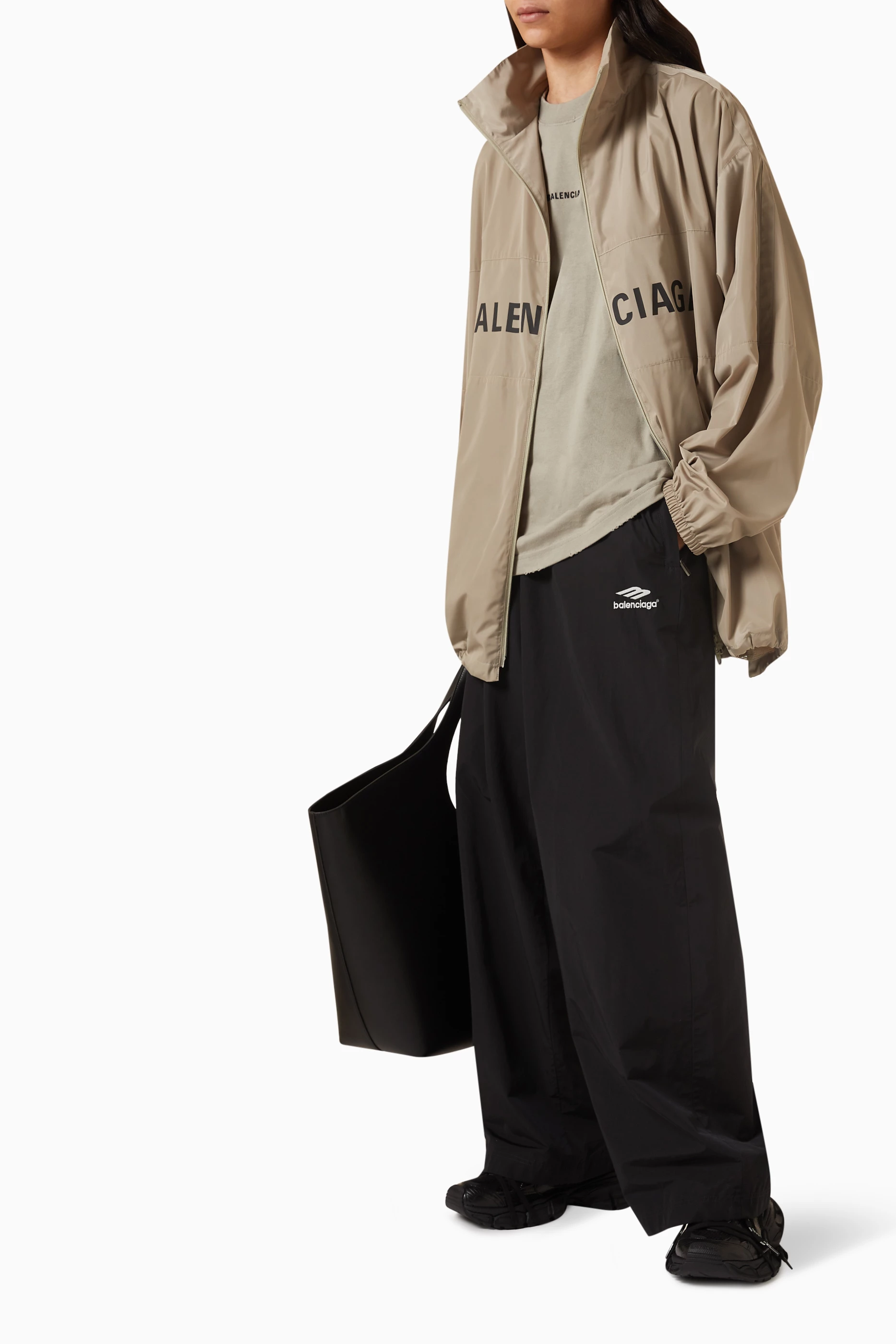 Buy Balenciaga Neutral Unisex Logo print Zip up Jacket for UNISEX