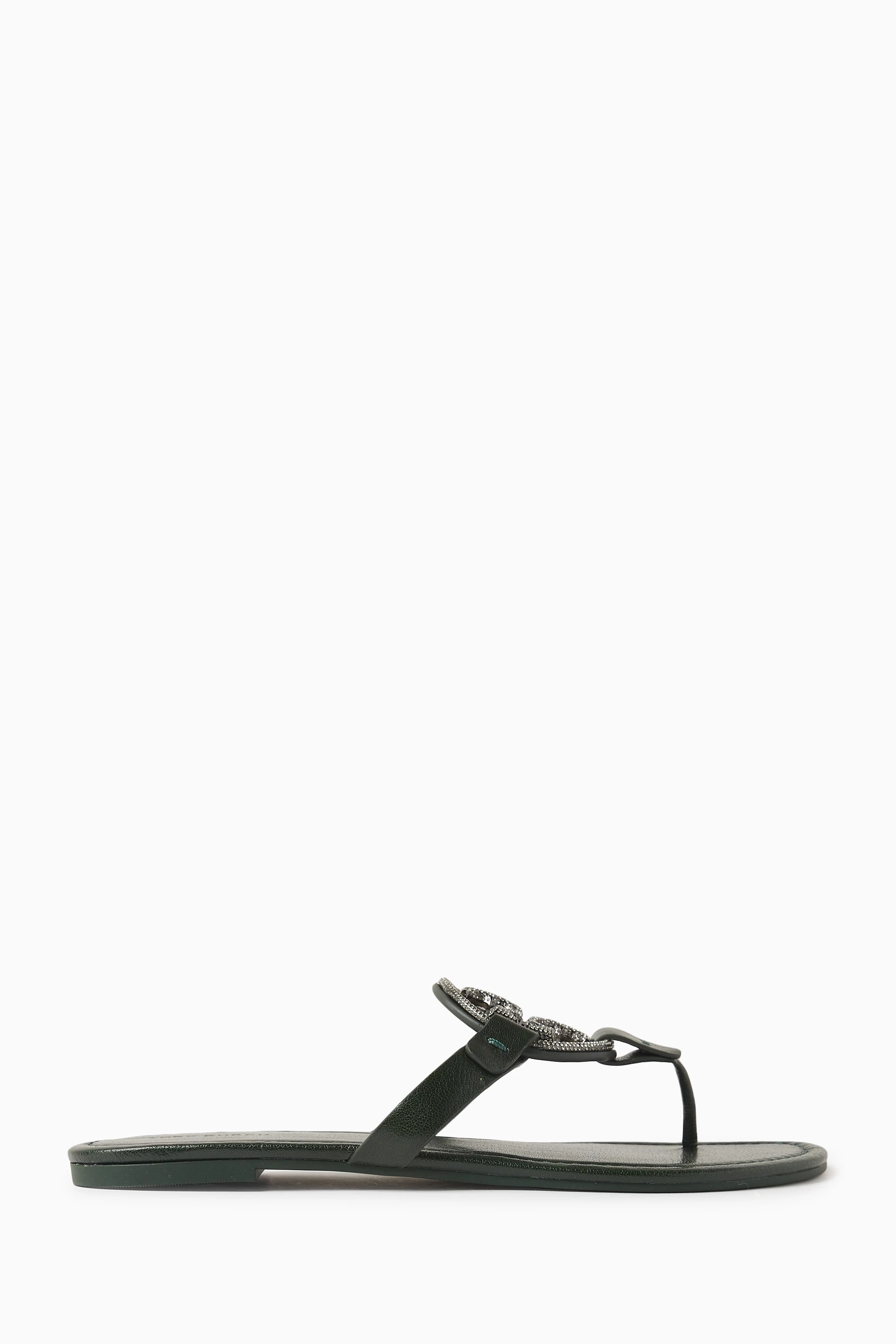 Tory burch black embellished miller best sale sandals