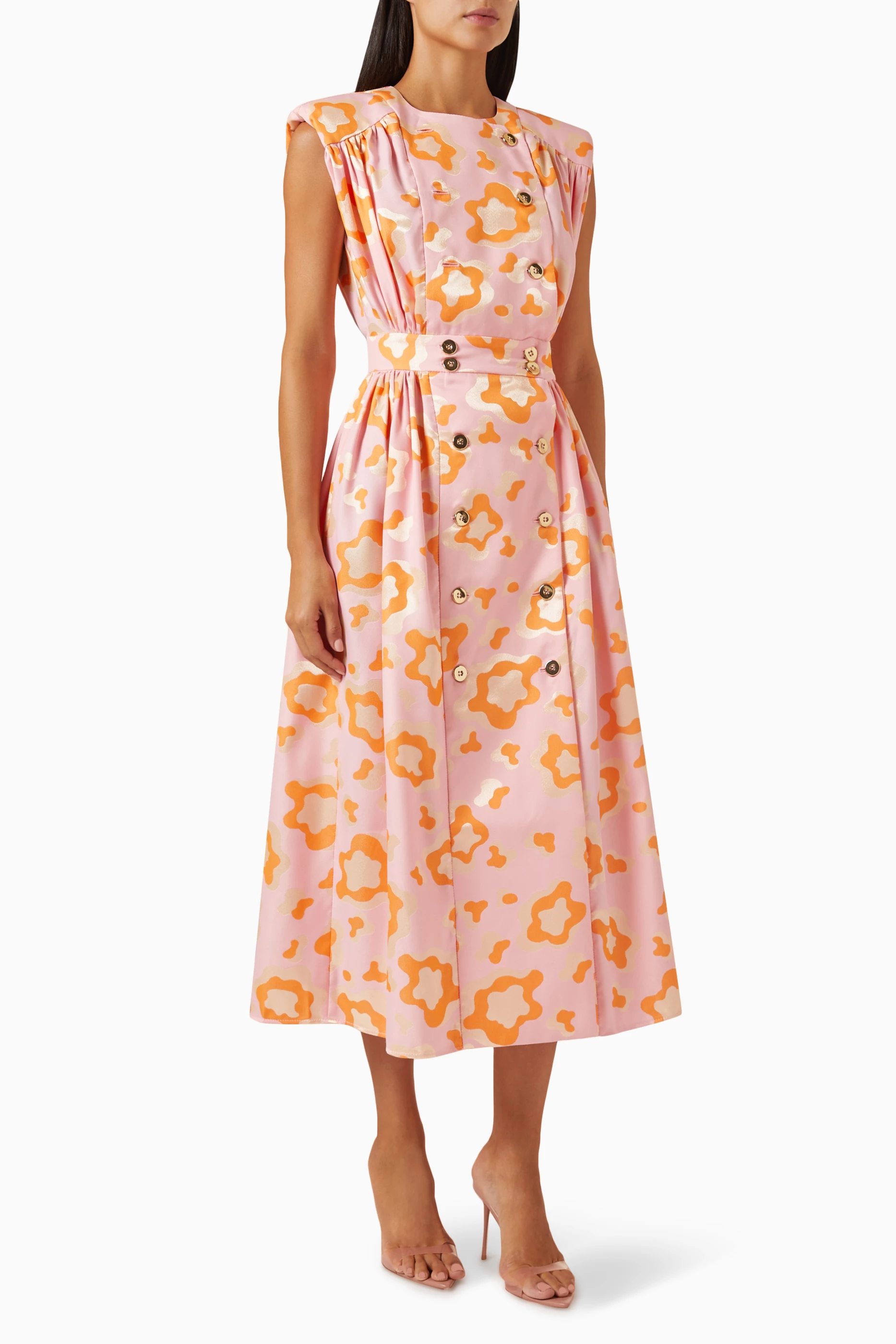 Orange online patterned dress