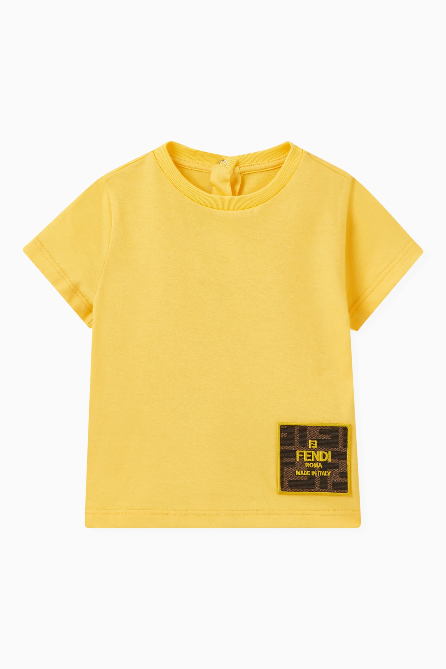 Fendi t shirt yellow hot sale