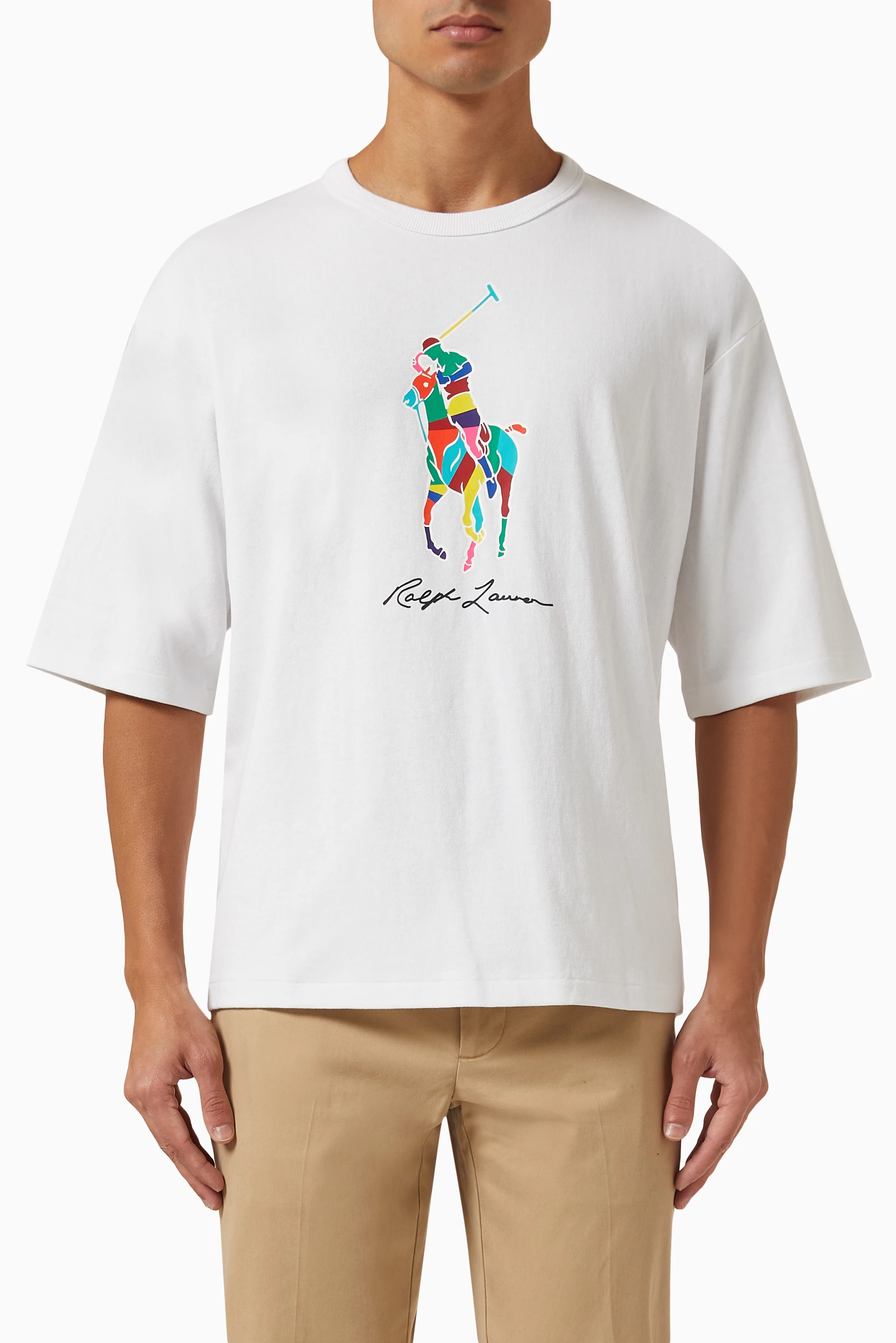 Buy Polo Ralph Lauren White Big Pony T shirt in Cotton Jersey for