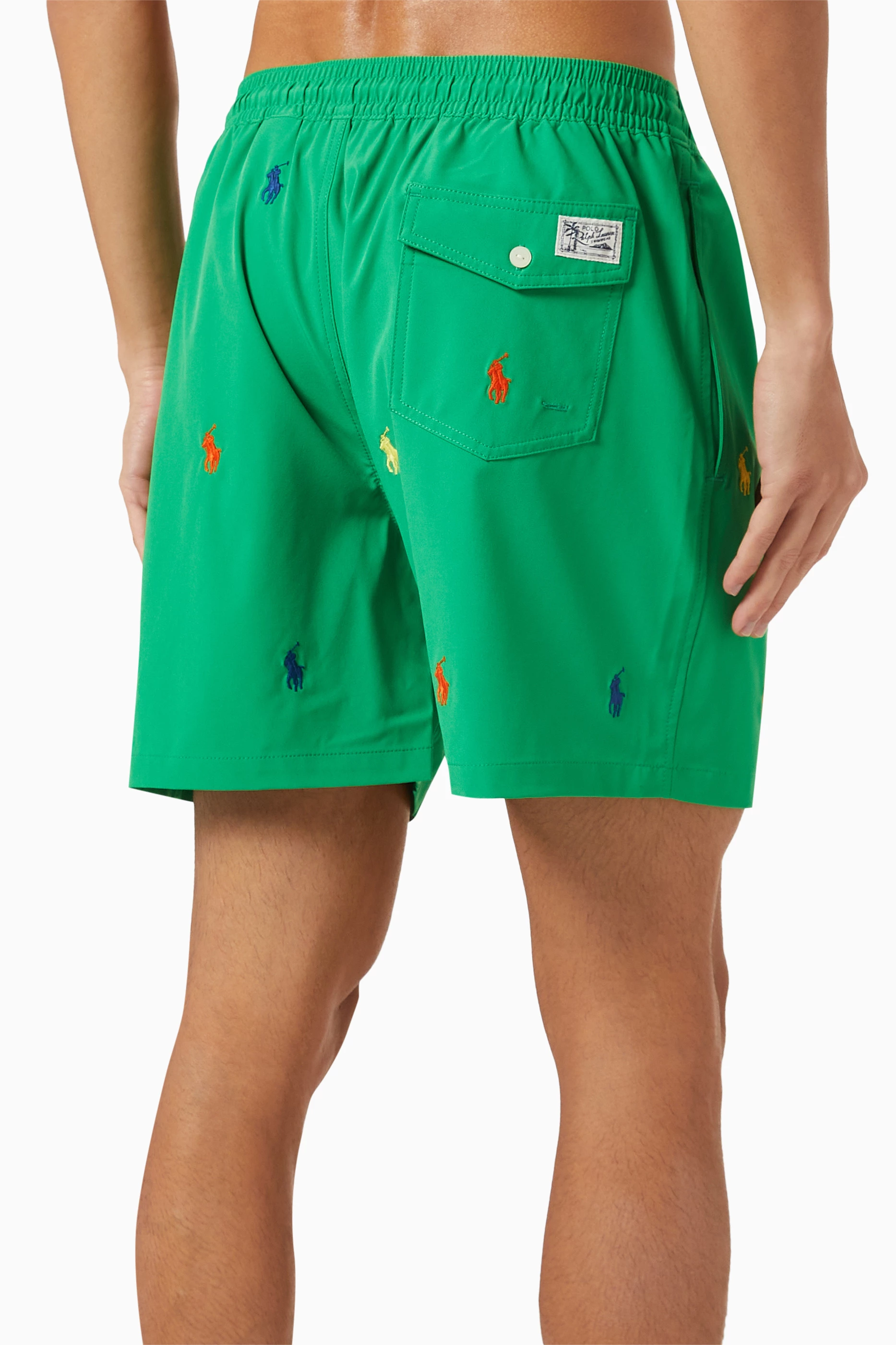 Buy Polo Ralph Lauren Green Traveler Classic Logo Swim Trunk in