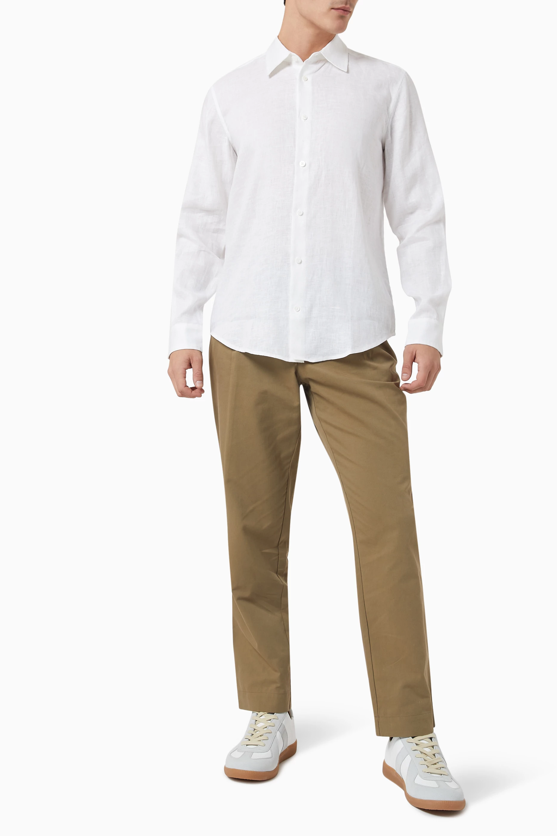 Buy CH White Slim fit Shirt in Linen for Men in UAE Ounass