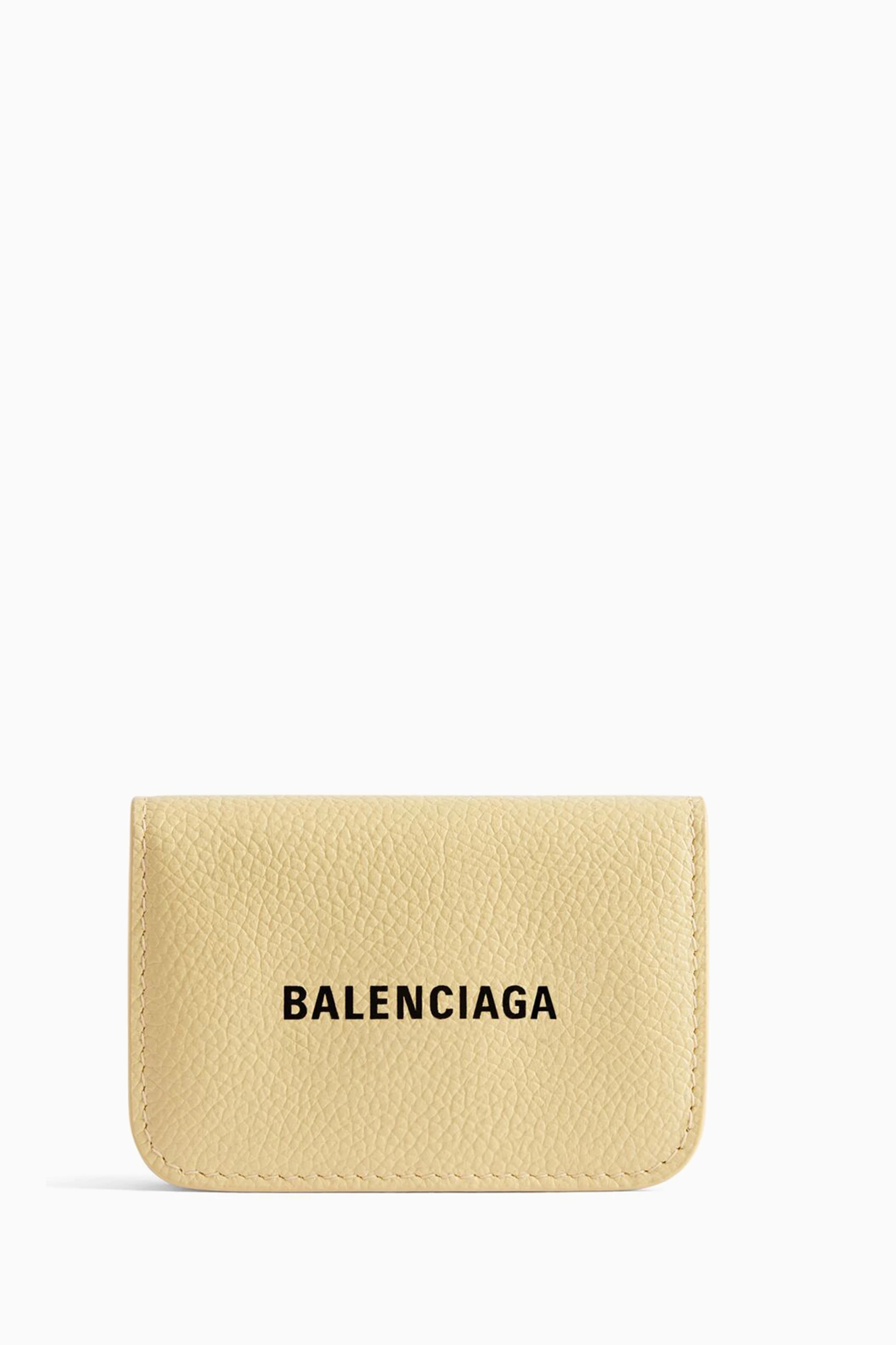 Buy Balenciaga Yellow Mini Cash Wallet in Grained Calfskin for