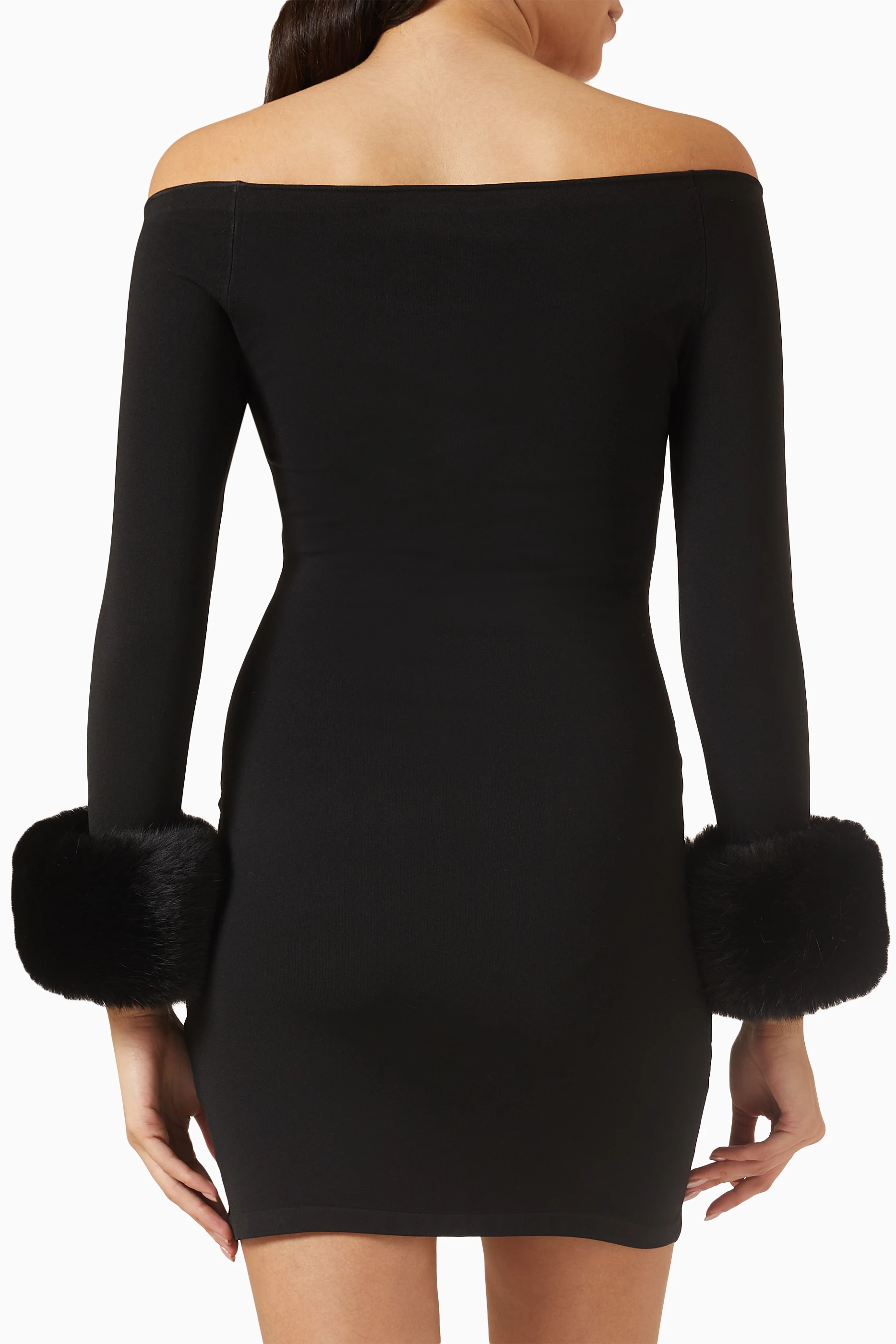 Alice and olivia fur cuff dress hot sale