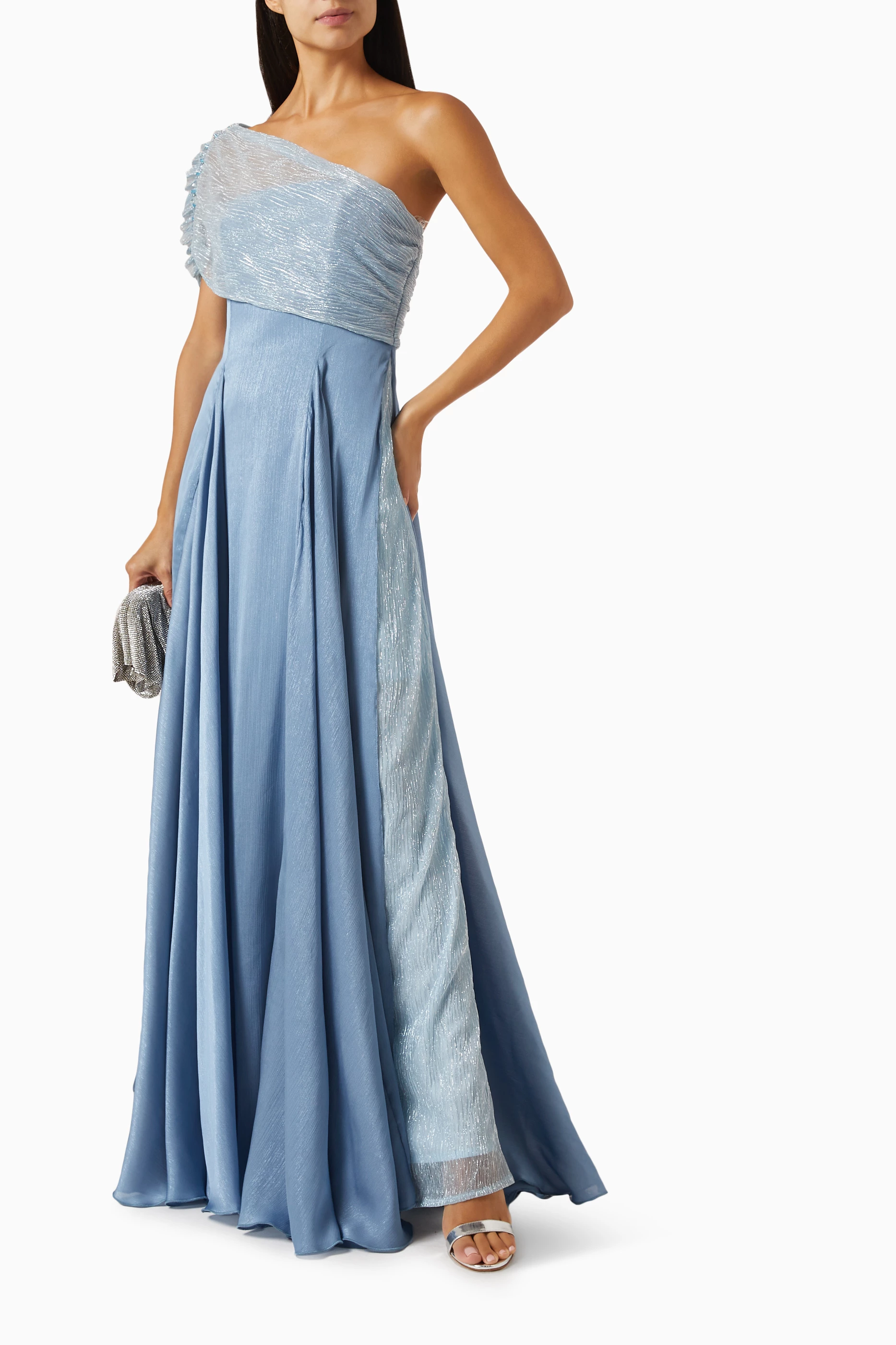 One shoulder top maxi gown