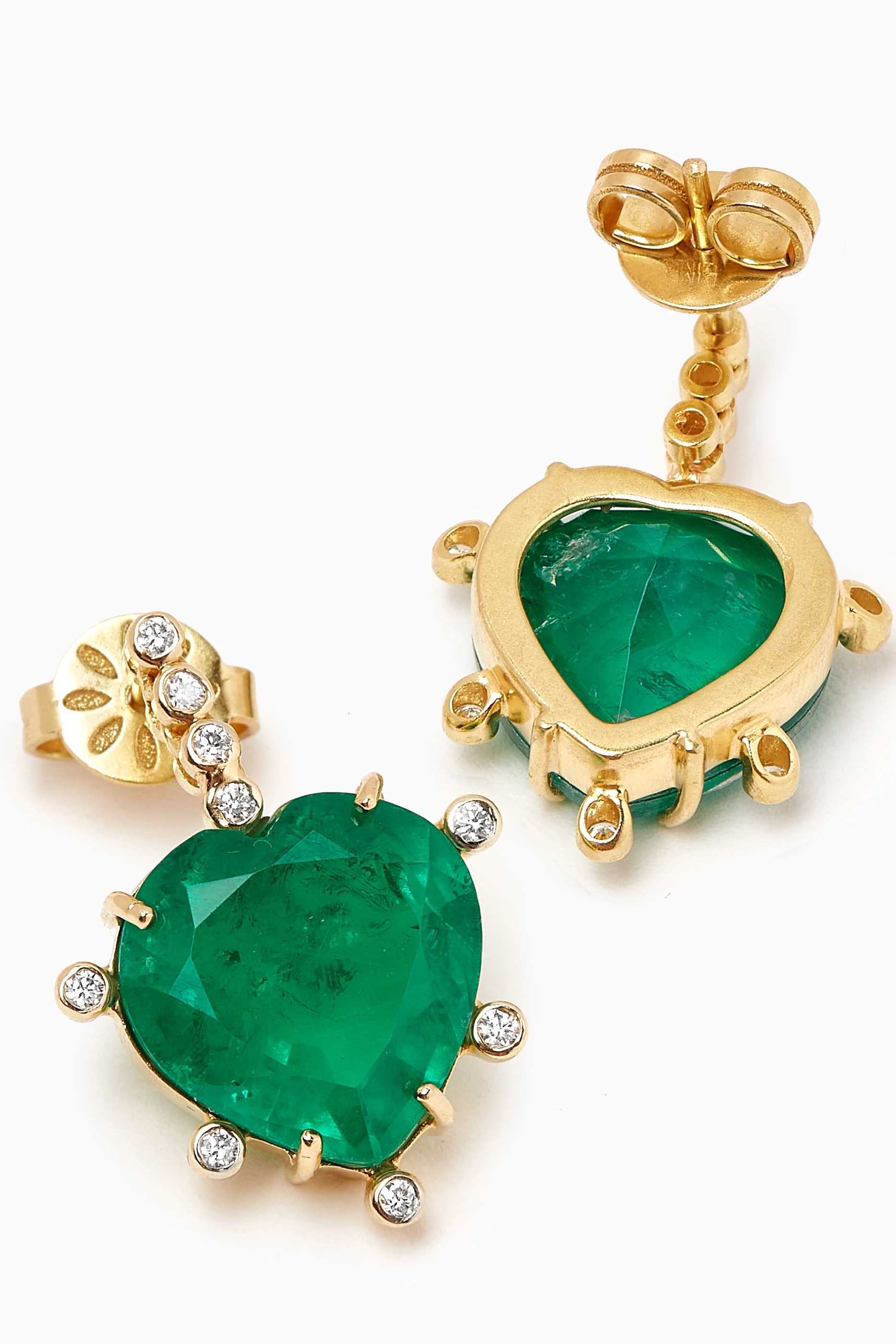 Diamond and emerald drop clearance earrings