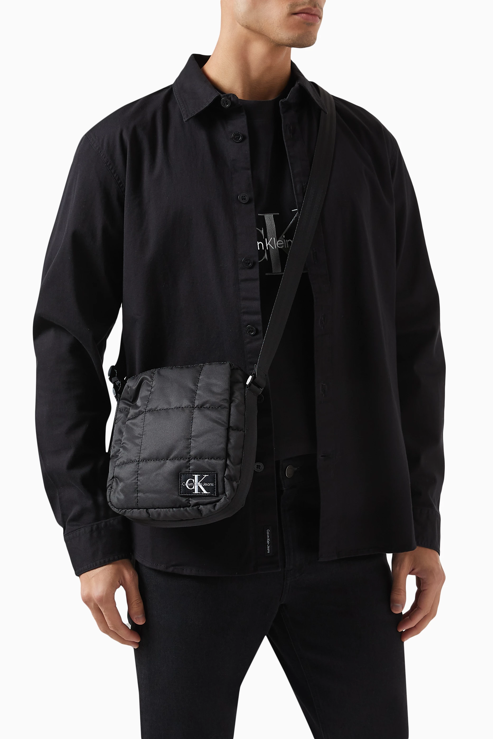 Buy Calvin Klein Black Puffer Crossbody Bag in Quilted Nylon for UNISEX in UAE Ounass