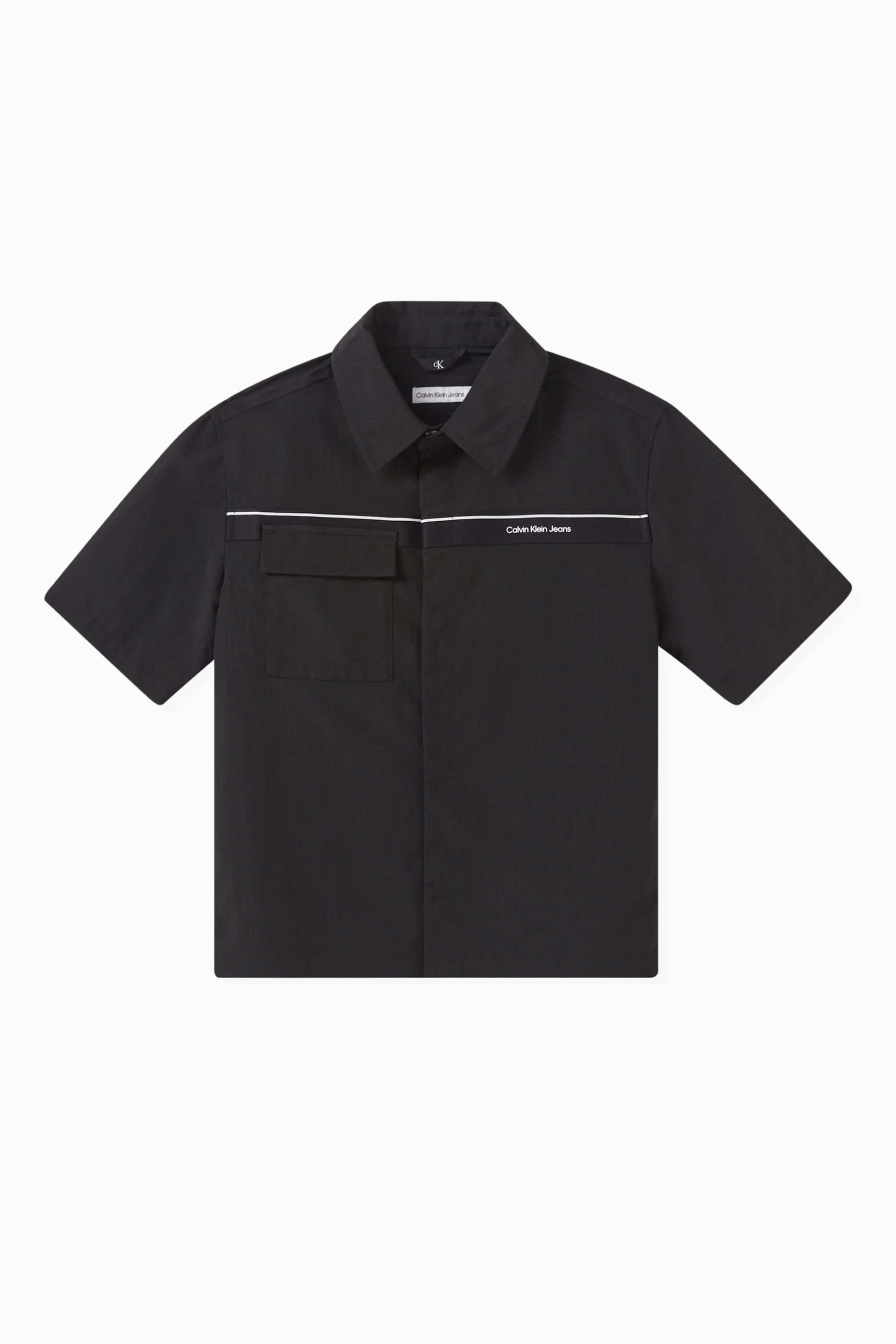 Buy Calvin Klein Black Logo tape Shirt in Recycled Ripstop nylon