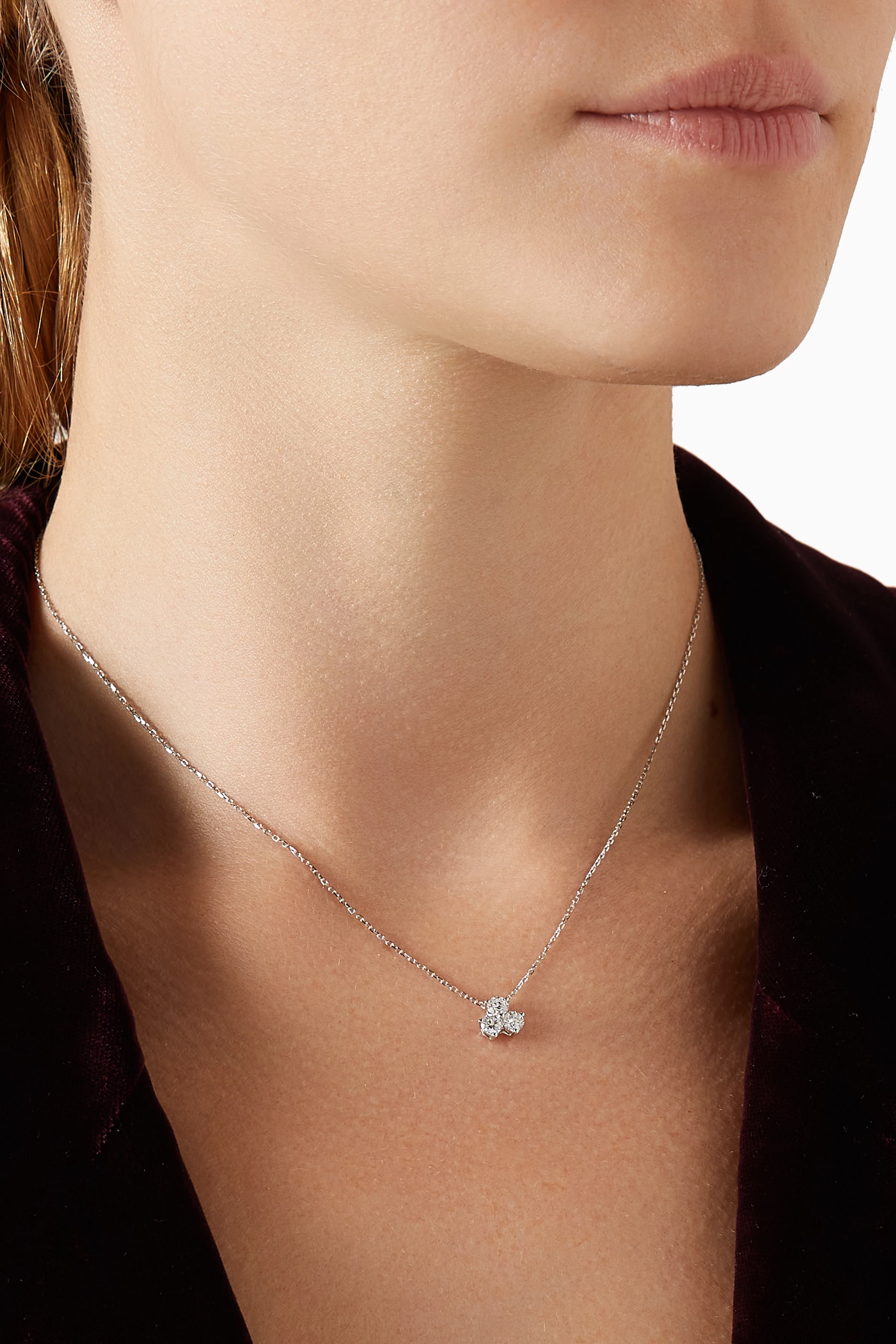 Buy Fergus James White Diamond Cluster Pendant Necklace in 18kt