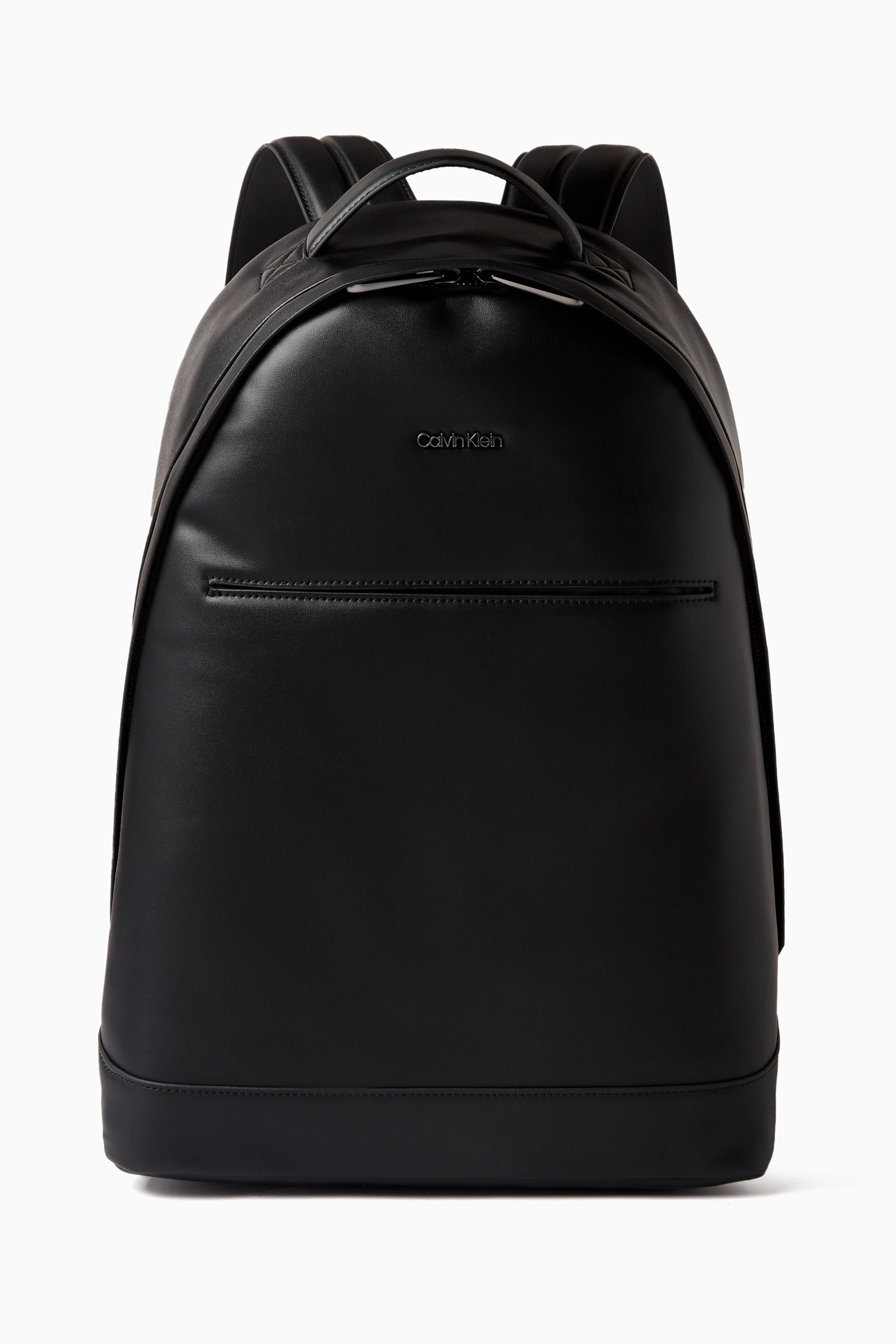 Buy Calvin Klein Black Logo Backpack in Faux Leather for Men in