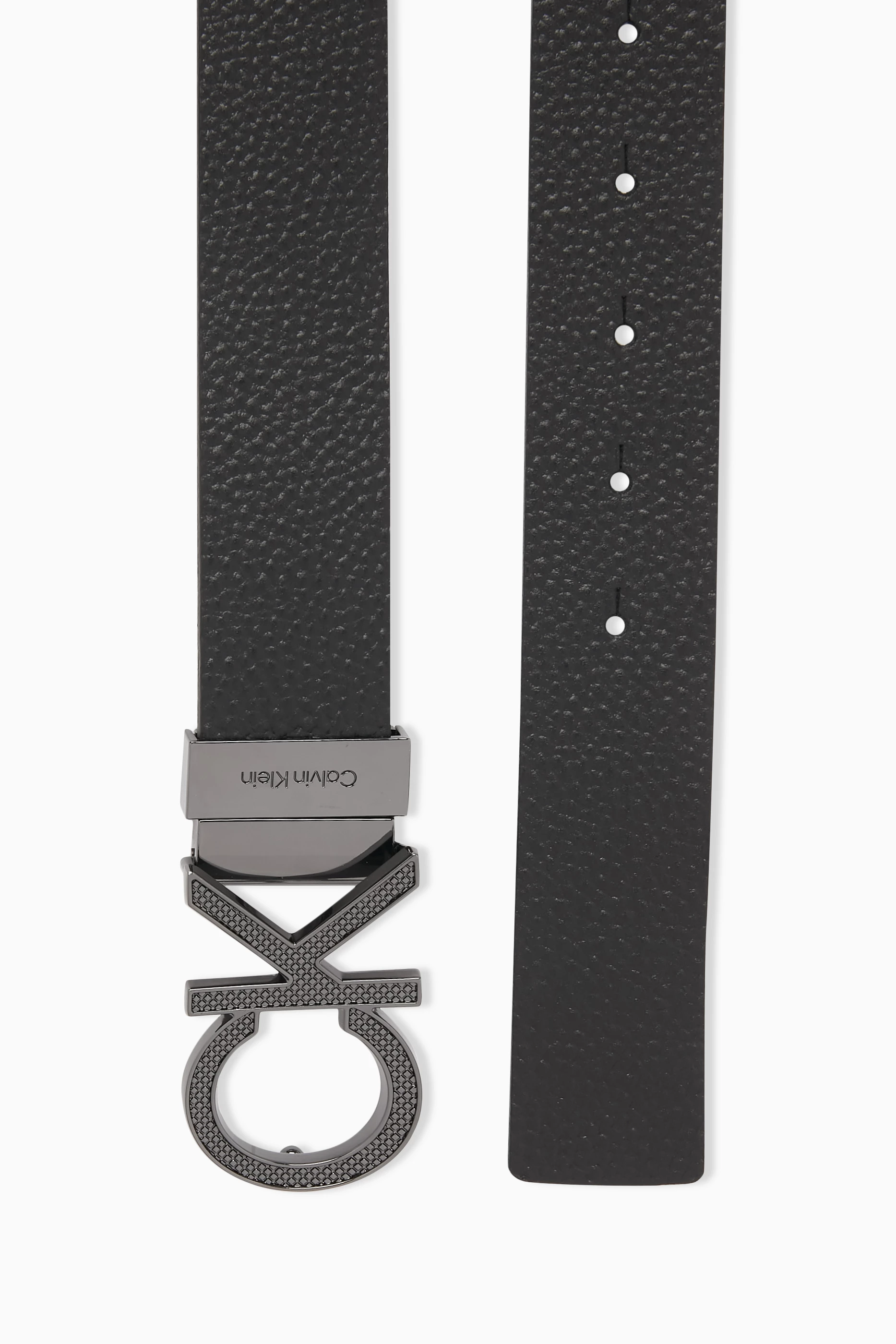Buy Calvin Klein Black Reversible Belt in Leather for Men in UAE Ounass