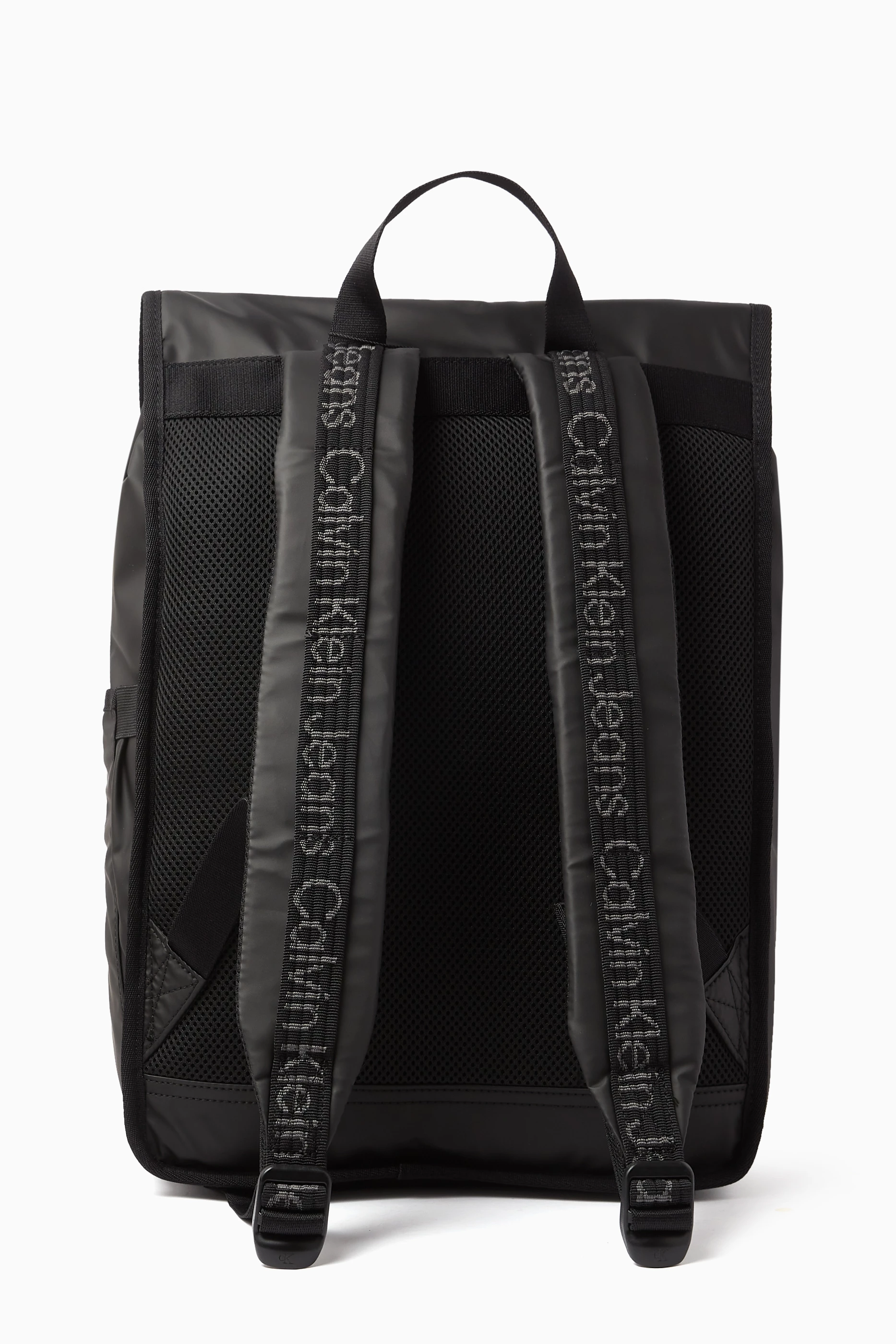 Buy Calvin Klein Jeans Black Ultralight Flap Backpack in Faux Leather for Men in UAE Ounass