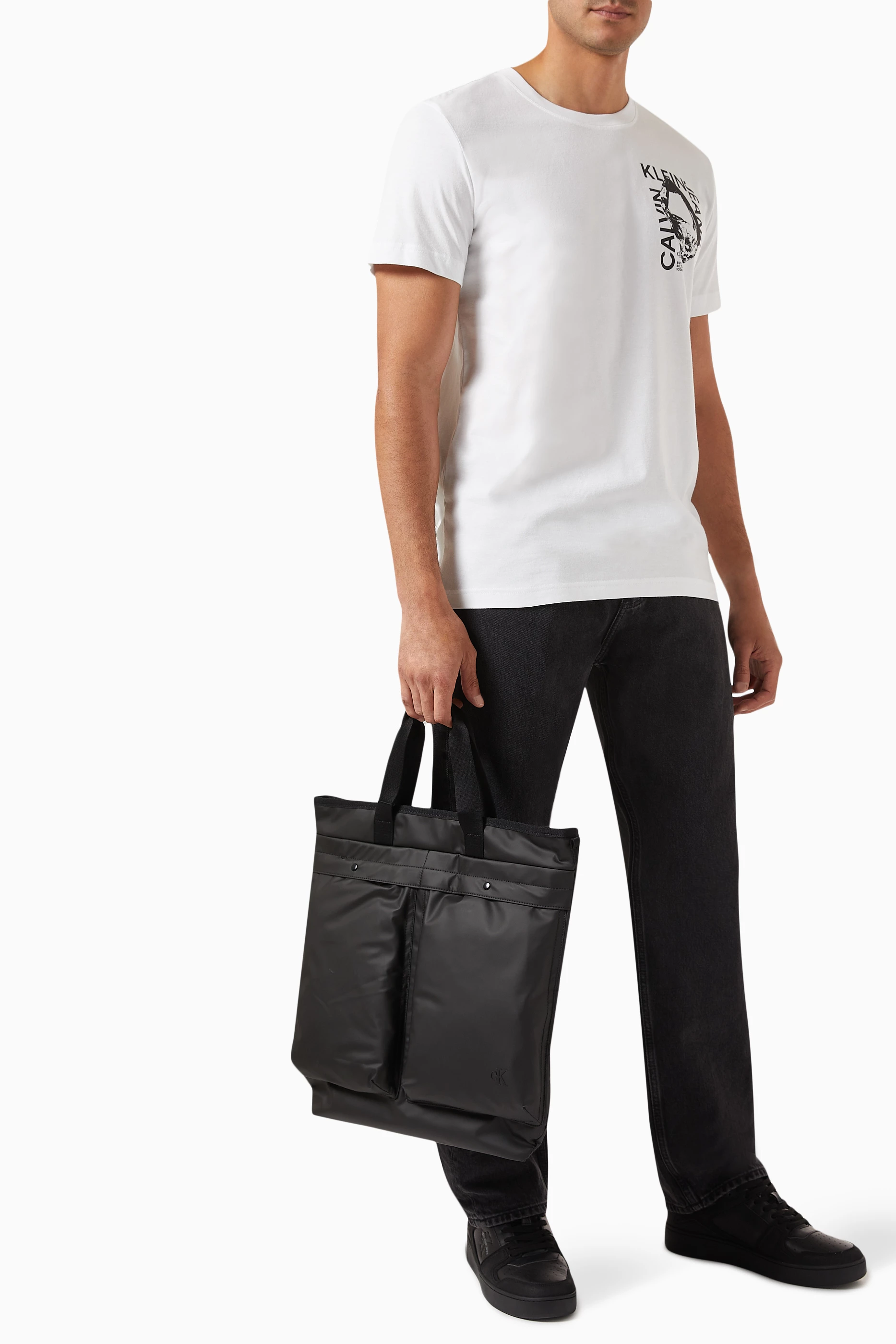 Buy Calvin Klein Jeans Black Ultralight Rubberised Helmet Tote Bag