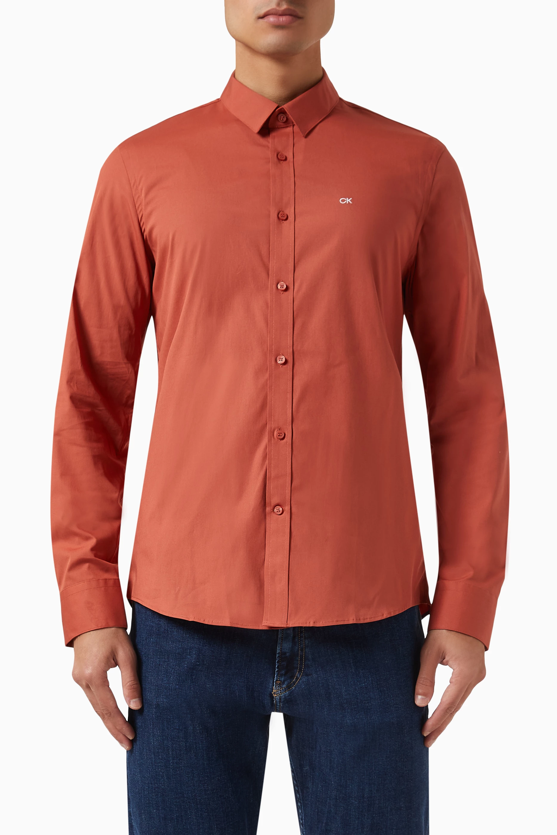Calvin klein shop red dress shirt