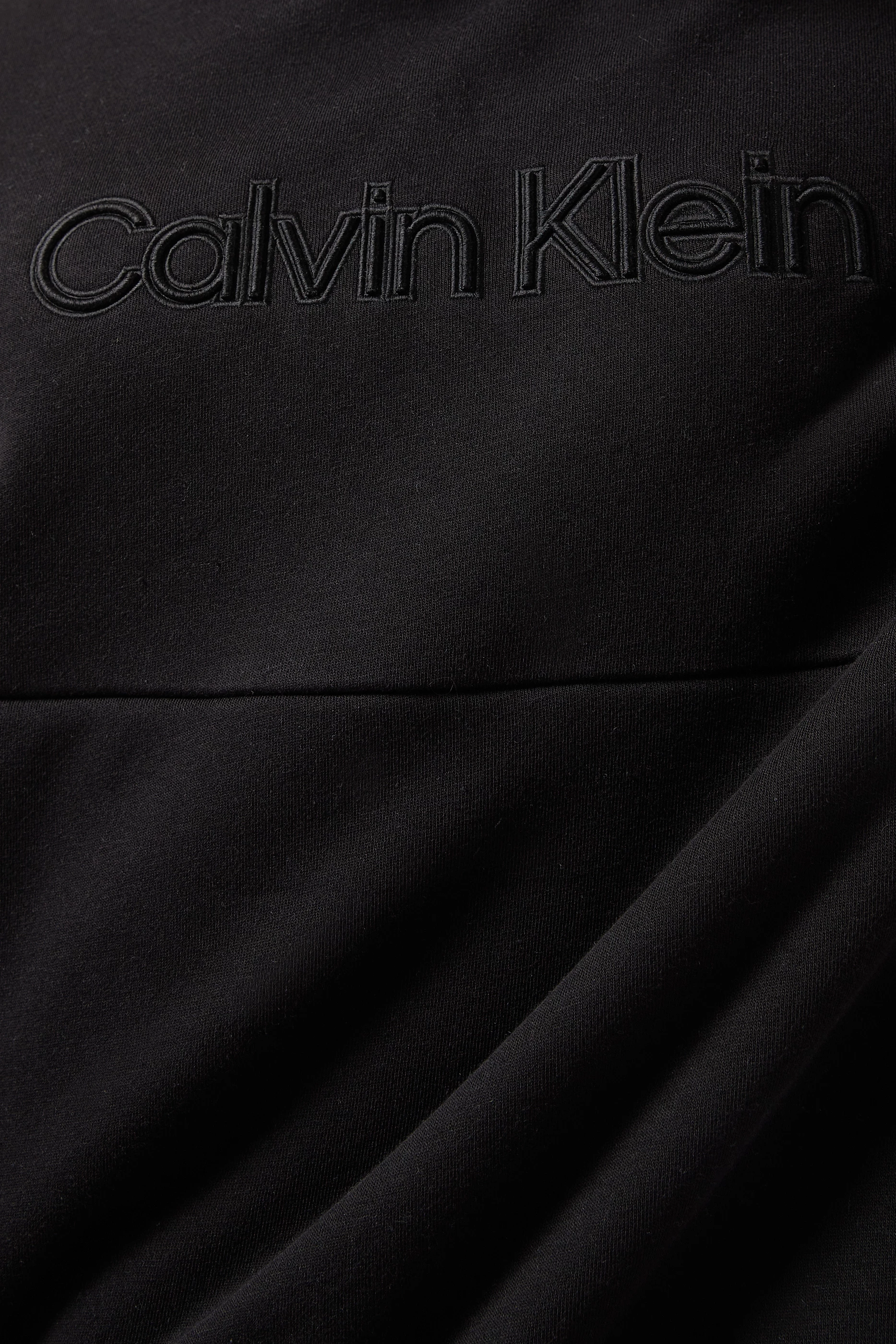 Buy Calvin Klein Black Logo Hoodie in Cotton Blend for Men in UAE