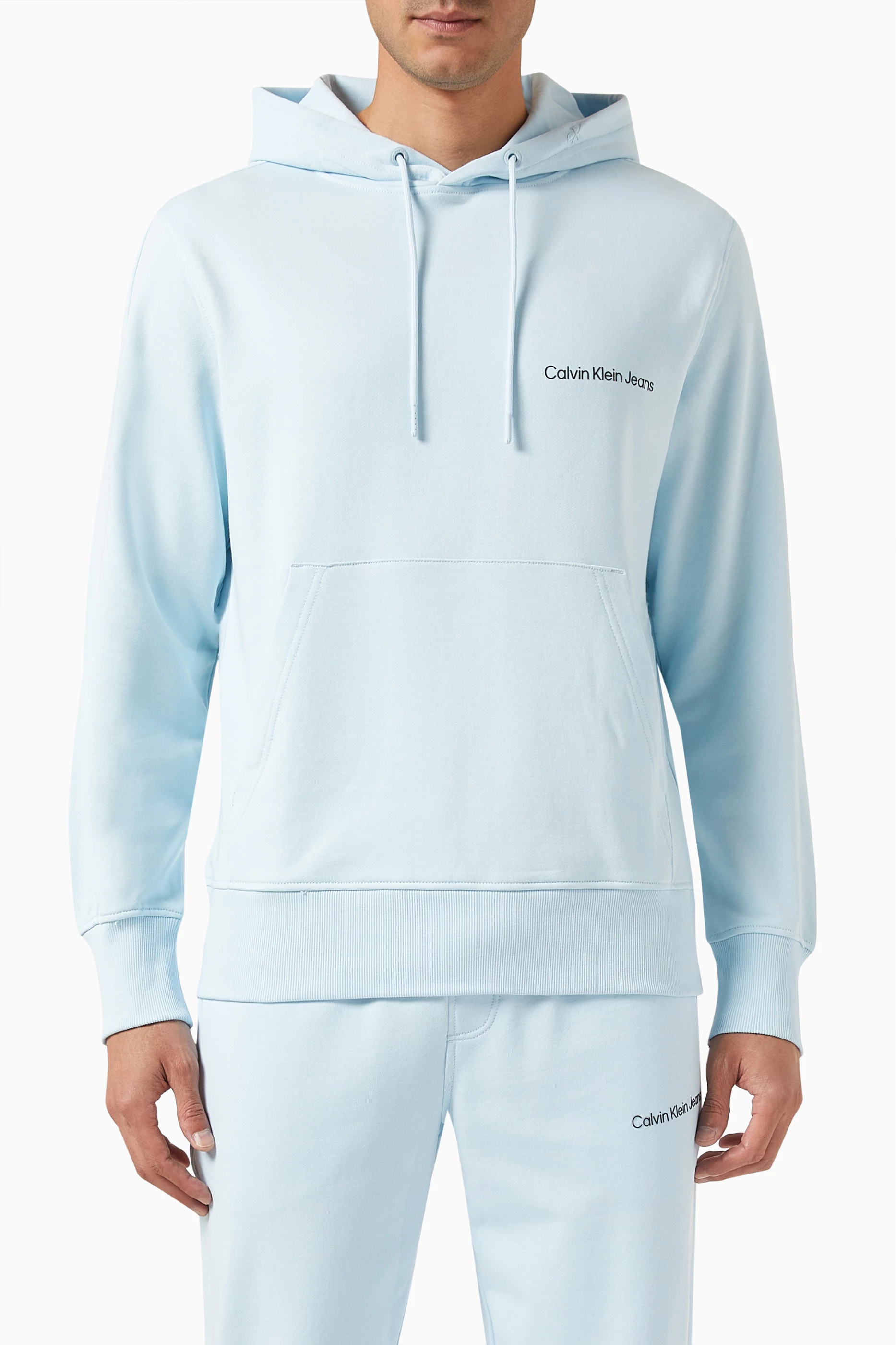 Buy Calvin Klein Jeans Blue Institutional Logo Hoodie in Cotton