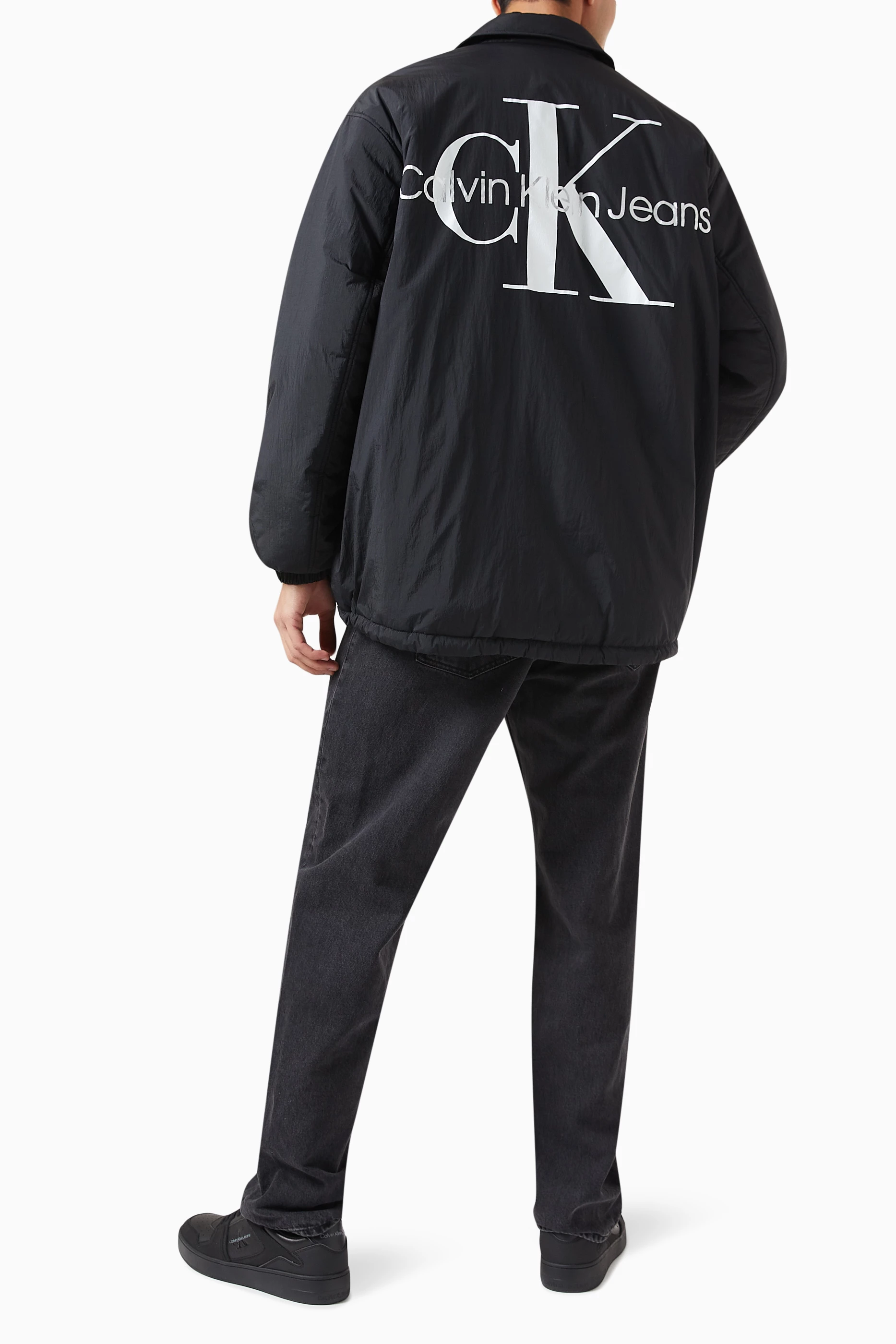 Buy Calvin Klein Jeans Black Reversible Skater Logo Jacket in