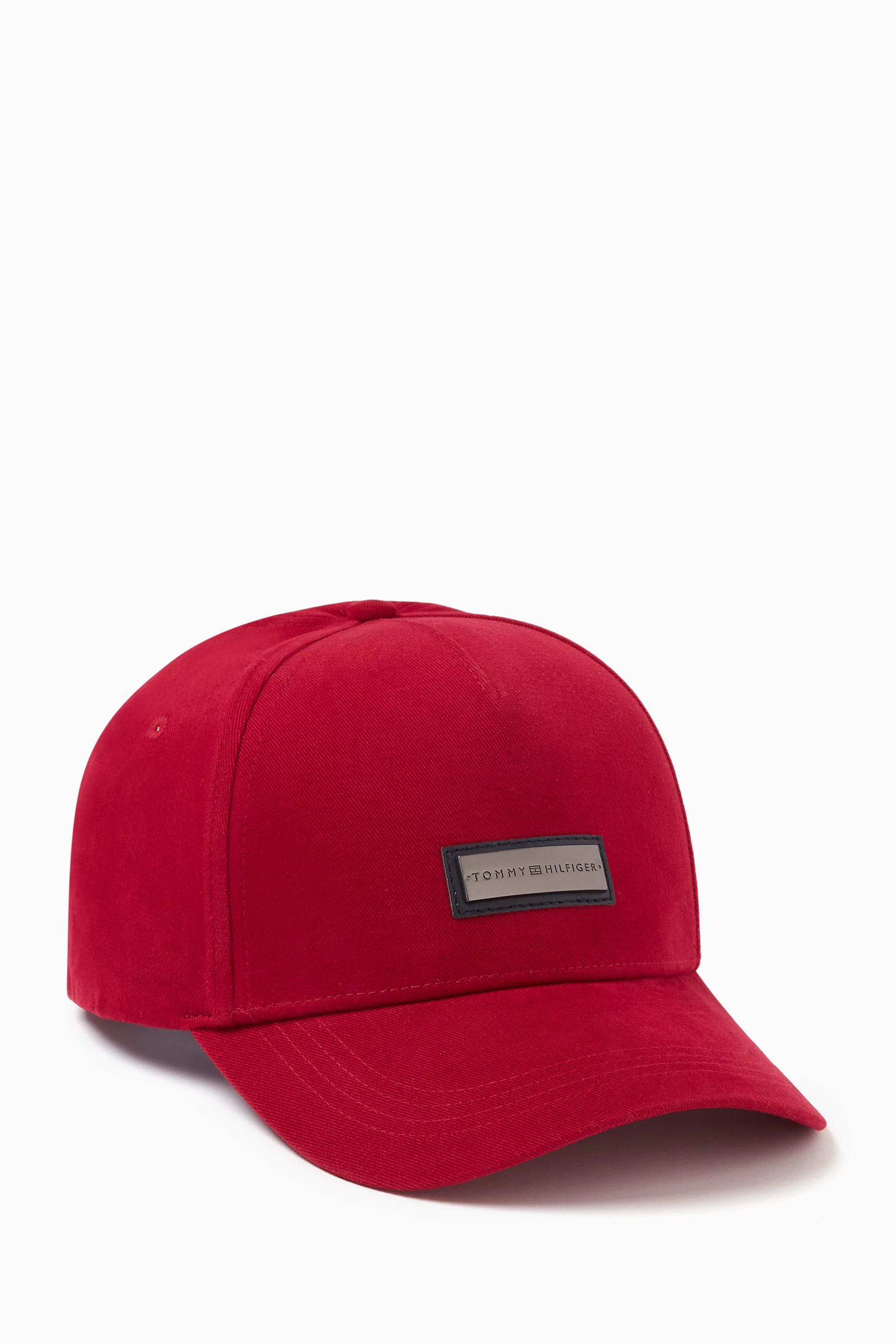 Buy Tommy Hilfiger Red Seasonal Corporate Logo Baseball Cap in Cotton for Men in UAE Ounass
