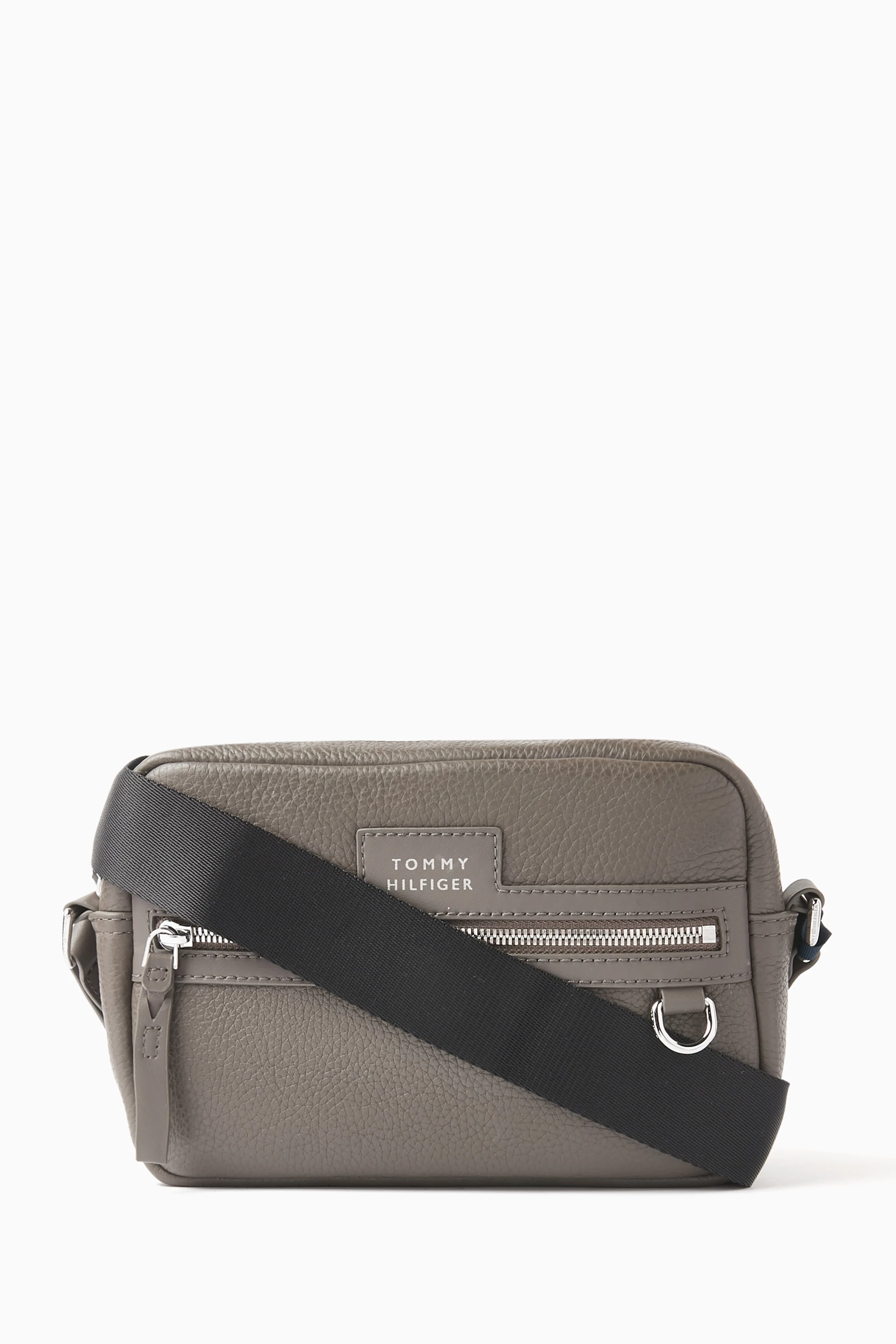 Buy Tommy Hilfiger Grey Camera Bag in Premium Leather for Men in