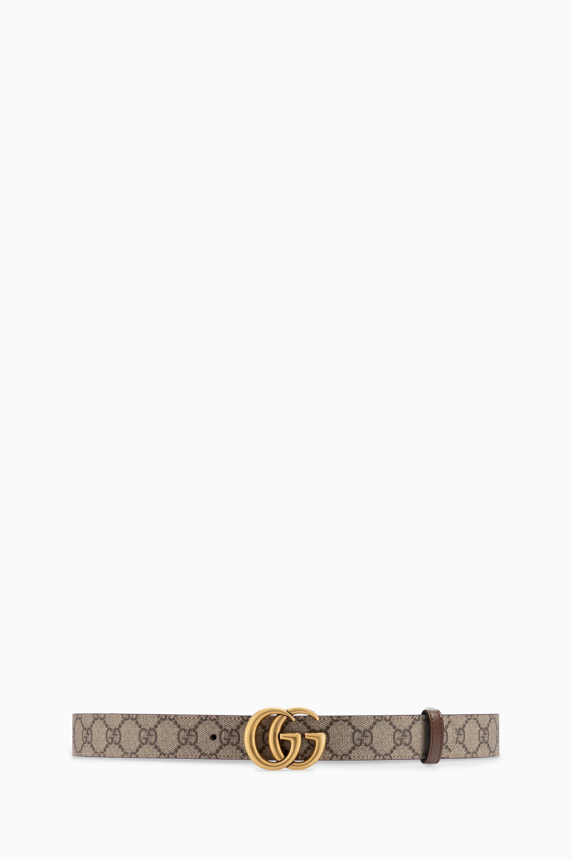 Buy Gucci Brown GG Marmont Reversible Belt in GG Supreme Canvas Leather for Women in UAE Ounass
